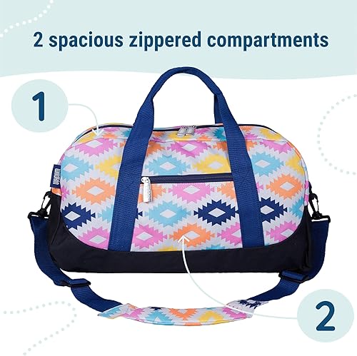 Miniatura 5 de Wildkin Bolsa de Lona Overnighter para Niños para Niñas Tamaño de Equipaje de Mano, Ideal para la Escuela y Pijamadas, Azteca
