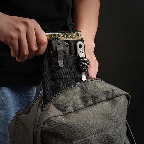 Miniatura 7 de VIPERADE VE18 EDC - Bolsa organizadora de bolsillo para hombres, bolsa organizadora de bolsillo EDC, 3 ranuras con 2 bolsillos con cremallera, bolsa