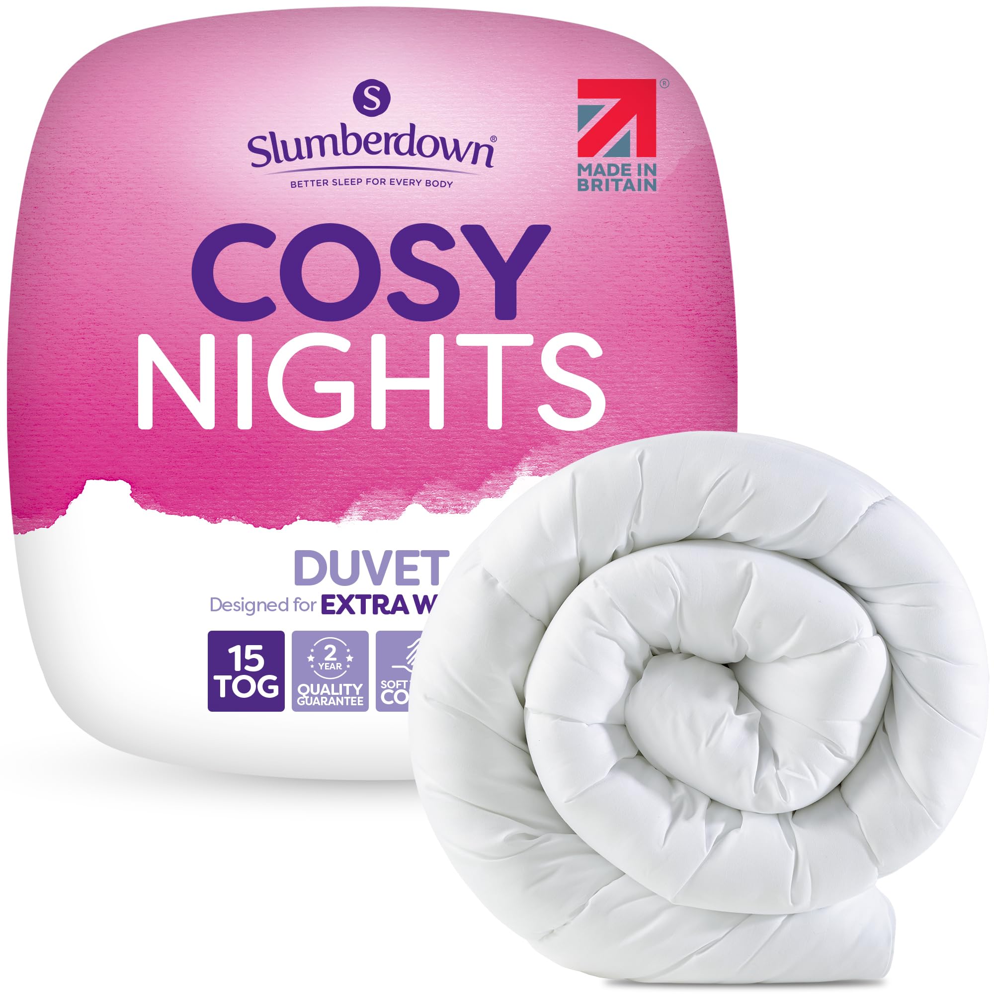 Slumberdown Cosy Nights 15 Tog King Size Duvet - Thick, Extra Warm & Snuggly King Quilt fo...