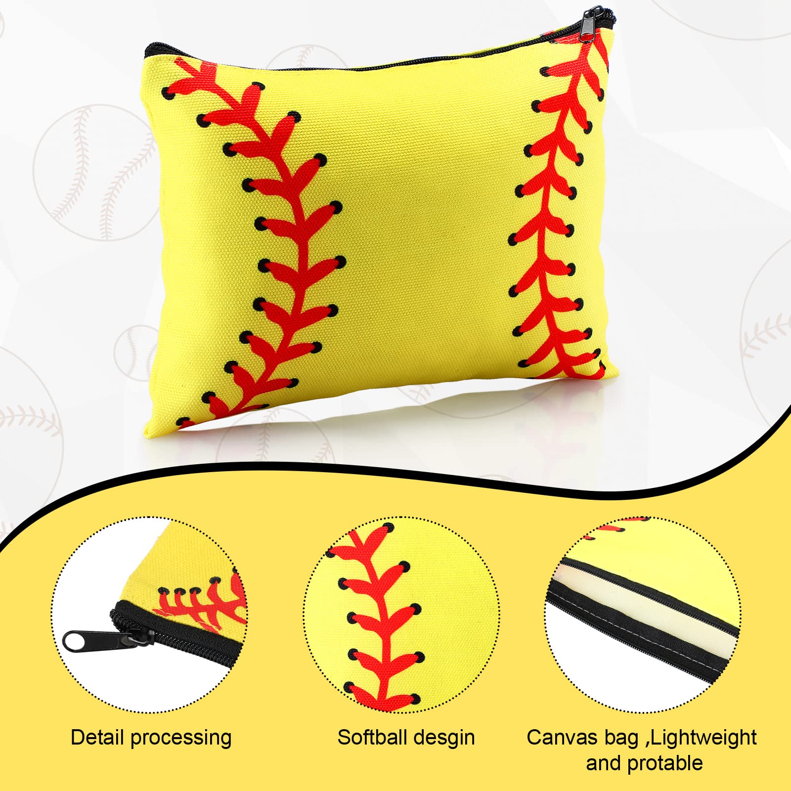Nuogo 60 Pcs Softball Gifts for Team Girls Softball Party Favors Include Cosmetic Bag, Keychains, Hair Scrunchies, Hair Ties, Bracelets for Sport Theme Birthday Party Supplies