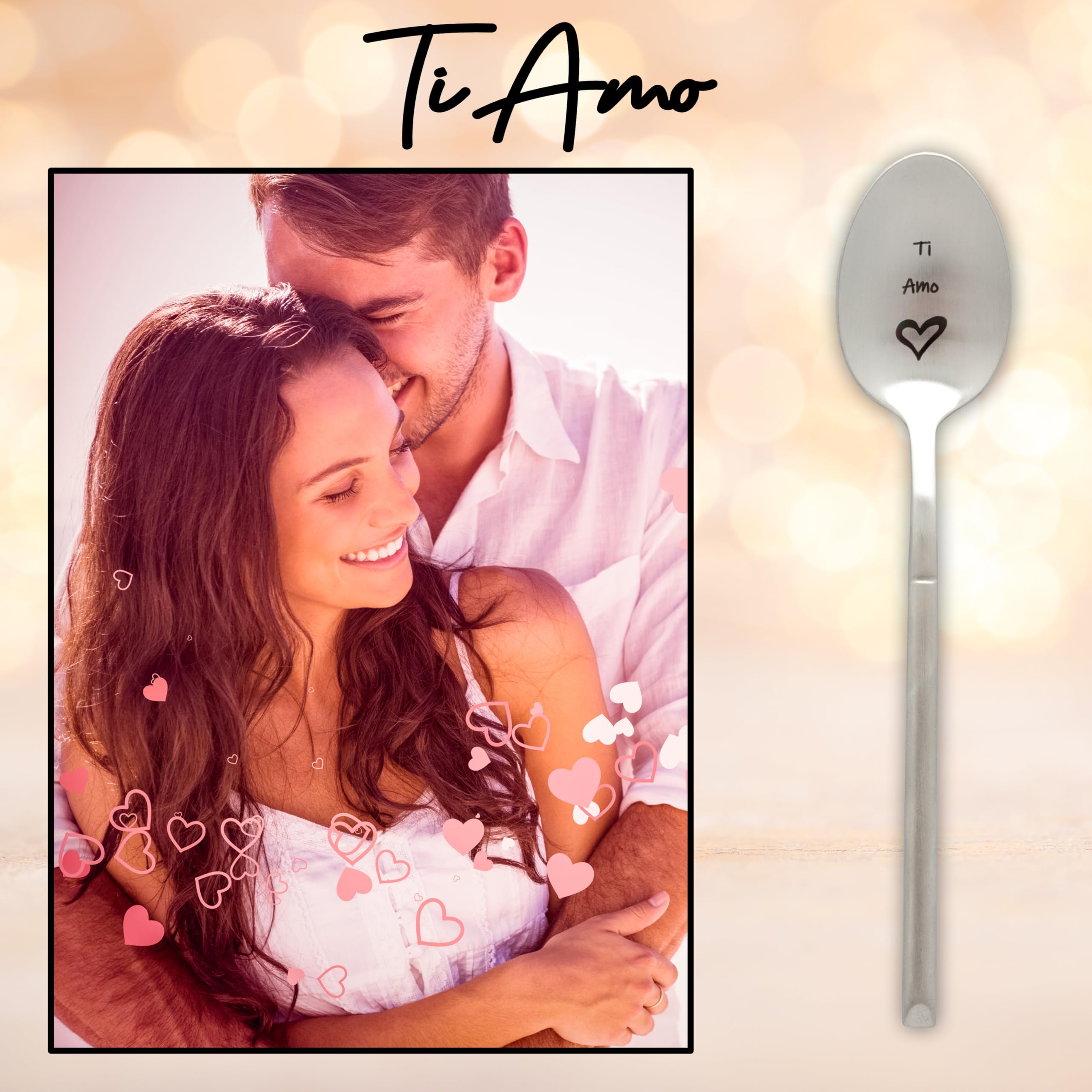Cuillère Amour Gravée 'Je T'aime' – Idée Cadeau Romantique Originale En Acier Inoxydable Avec Coffret – Parfait Pour Anniversaire, Noël Ou Saint-Valentin
