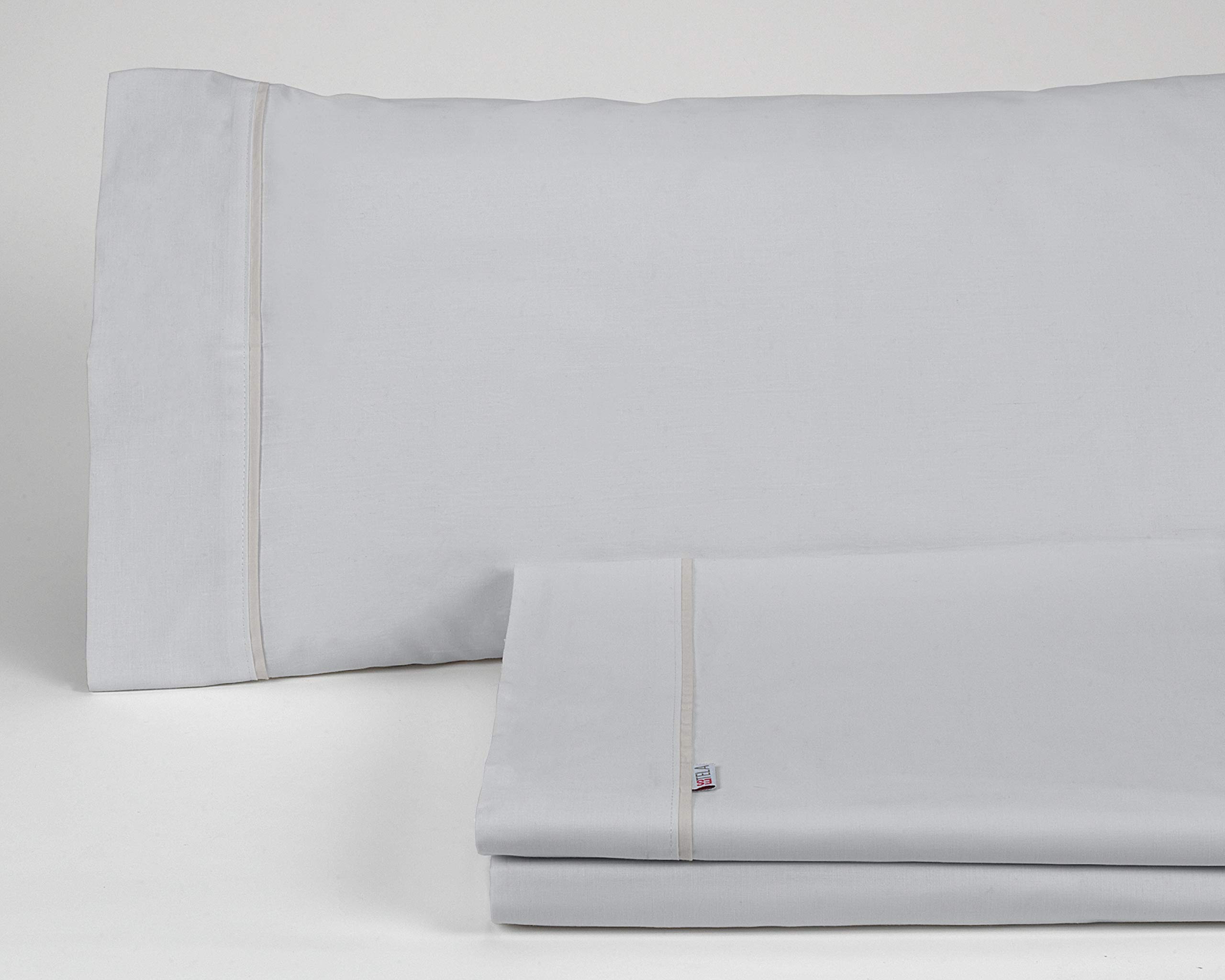 Drap housse 160x200 cm en coton peigné pour matelas épais avec bonnet 30 cm
