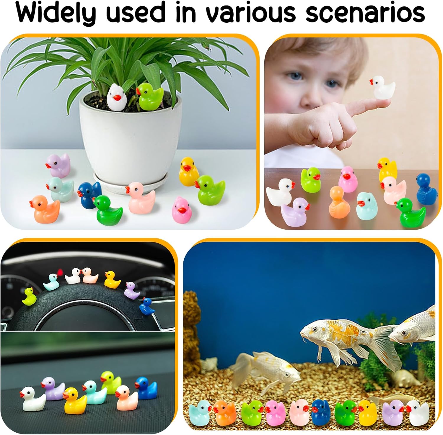 ONLYFU 1000Pcs Mini Resin Duck Bulk Tiny Duck Miniature Ducks Figurine Dollhouse Duck for DIY Fairy Garden Landscape Aquarium Decoration Ornament Party to Hide, Toys Crafts Decor, 10 Colors