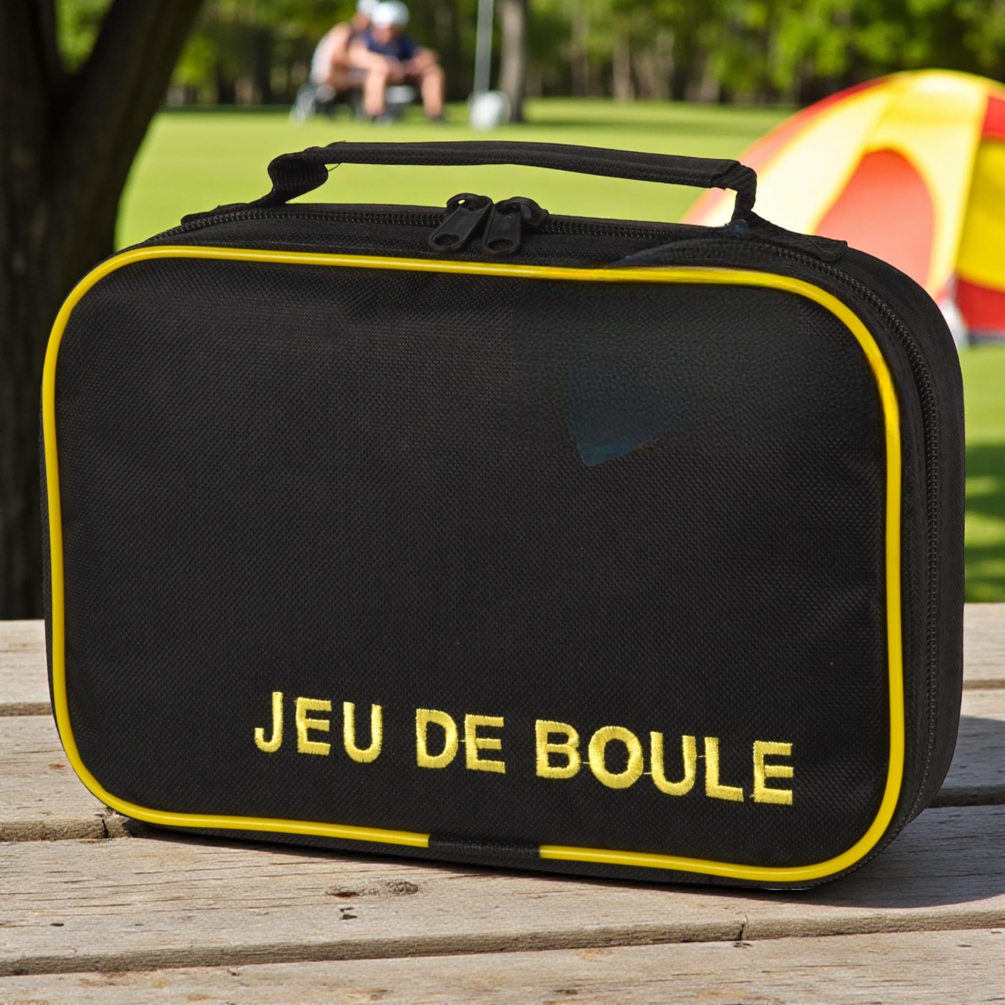 MIJOMA Jeu de Boules zestaw z torbą – 6 metalowych bombek Ø 70 mm po 700 g – Boccia kula z piłką celowniczą i taśmą mierniczą – zestaw boule do ogrodu, na kemping i plażę