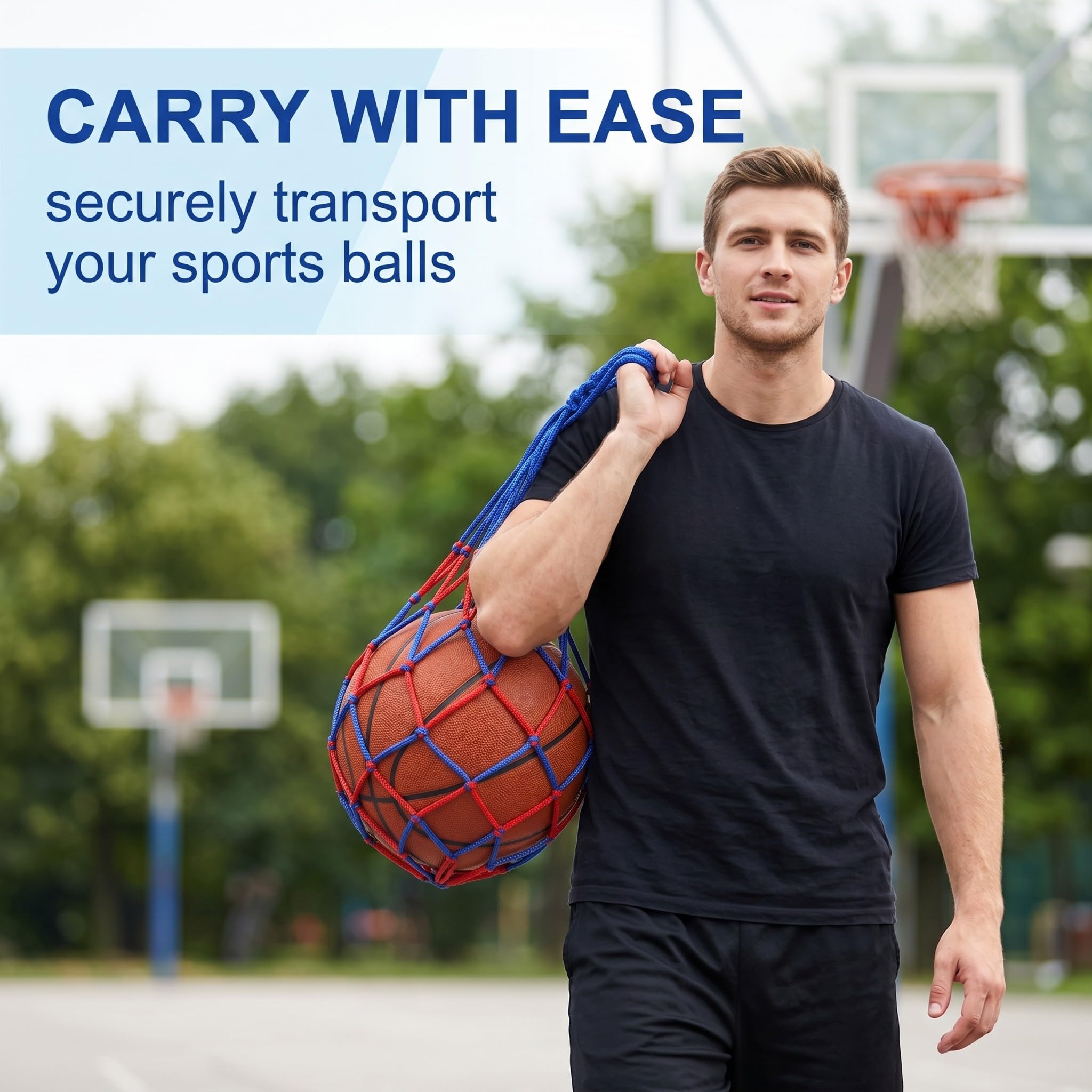 Redes para Balones + Agujas Inflables Malla de Nailon Resistente Fútbol Baloncesto Voleibol Kit Transporte