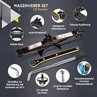 AMVIA 1,5 Tonna Autóemelő Szett Hordozható Ollós Emelő Autóhoz SUV-hez Vészhelyzeti Csomag Kulccsal - 1.5 Ton Car Jack Kit 5
