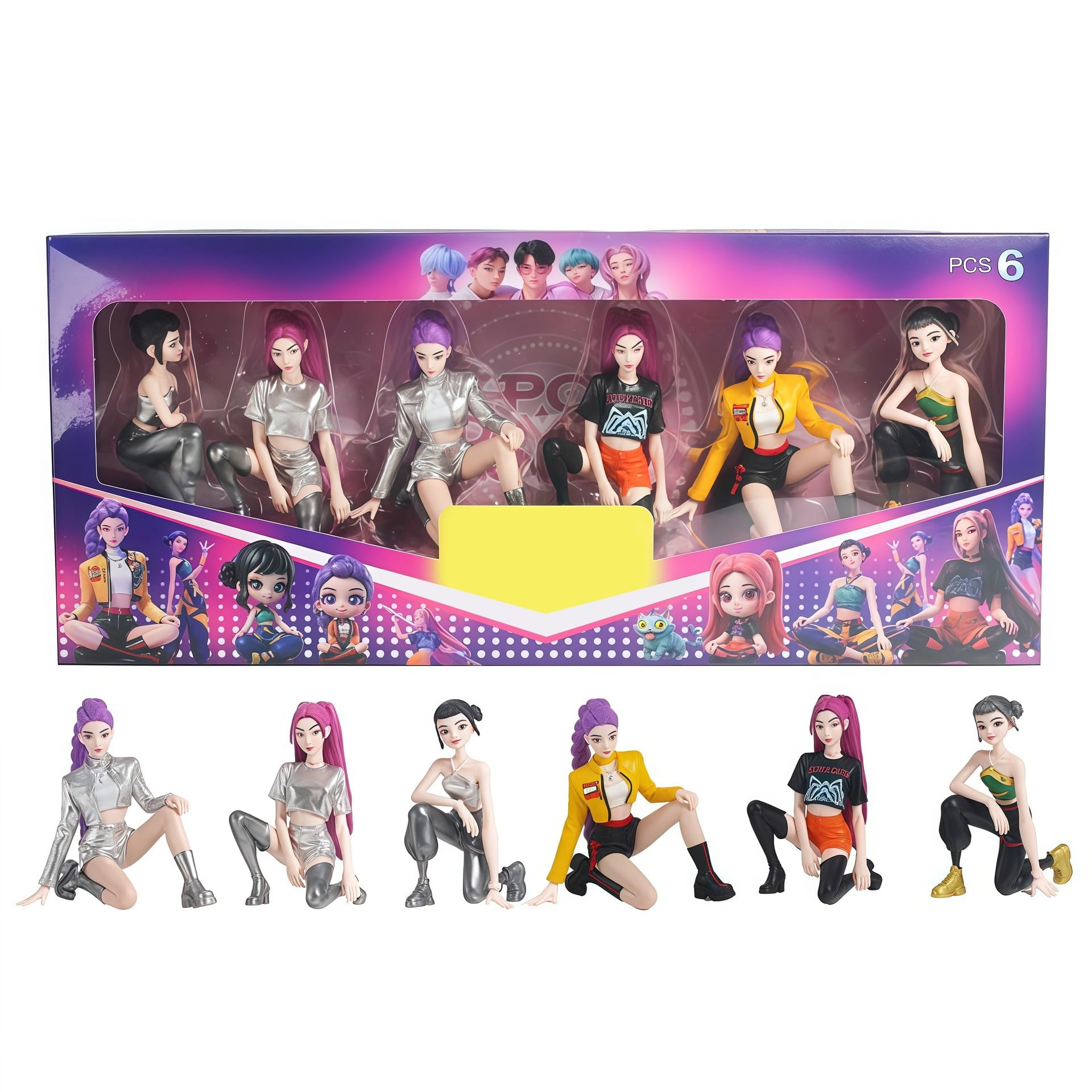 Photo 1 of KDWER 6Pcs Cartoon Figurines,Collectable Figure,Holiday Creative Gift Birthday Decorations Room Decor