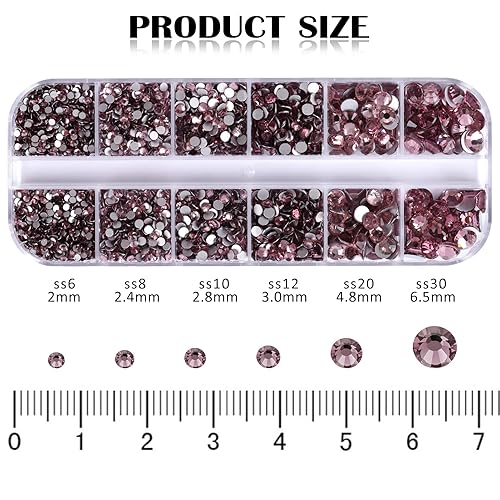 Vista 105 de 3820Pcs Light Green Flatback Rhinestones for Bedazzling, 2-6.5mm Small Rhinestones Diamonds Kit, Flat Back Crystals Gems for Nail Art and Crafts