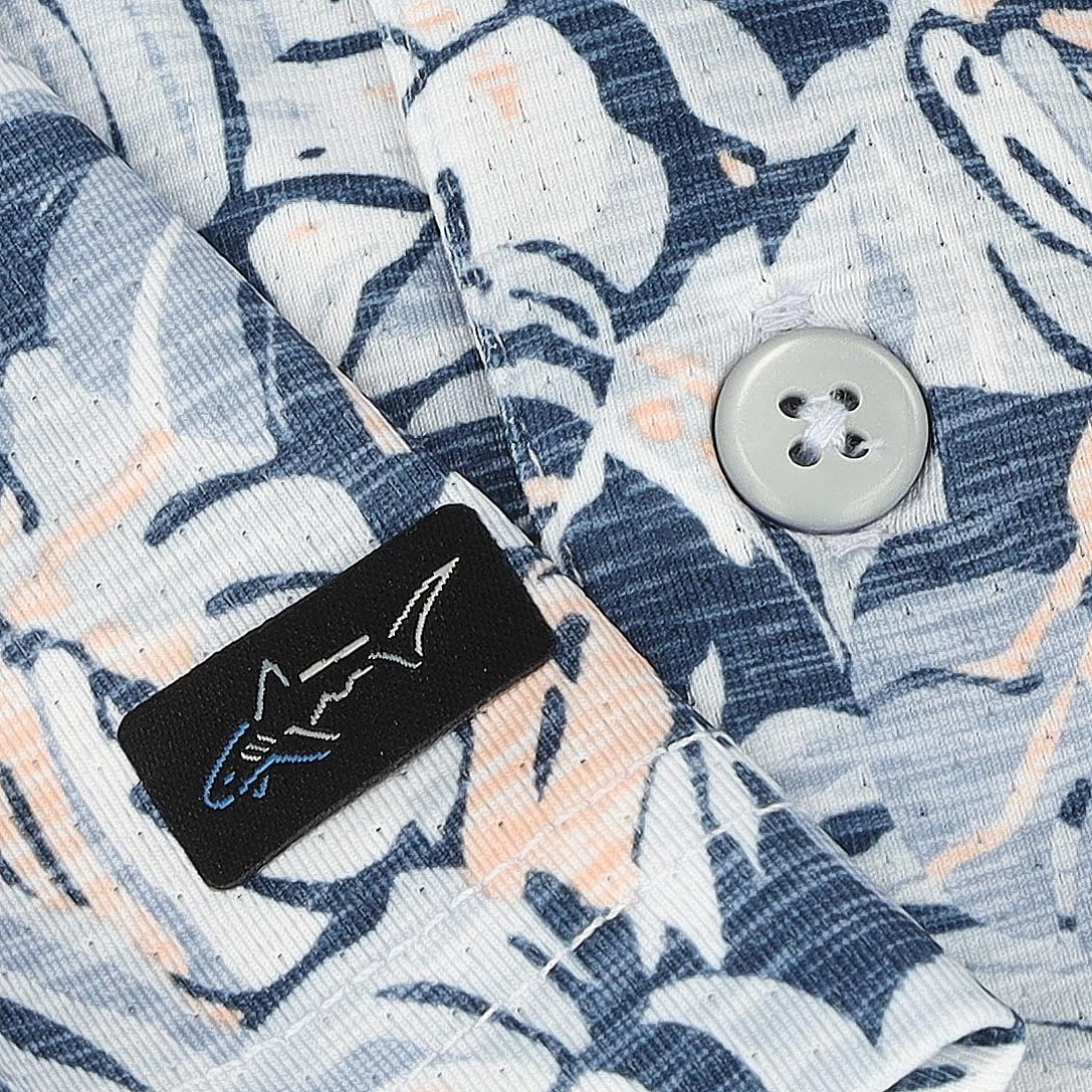 Greg Norman Men's Playdry Tropic Ml75 Stretch Golf Polo Light Blue Xl - Image 4