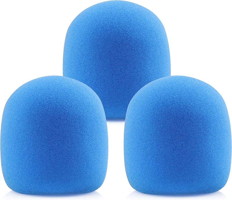 LEFXMOPHY Shure Microphone Foam Sky Blue Mic Shielding for Shure Sm58 Cover | Sm58 Windscreen for Shure Sm58 Windscreen Colored, Stops the Shock and Clears the Sound Up, 3Pack