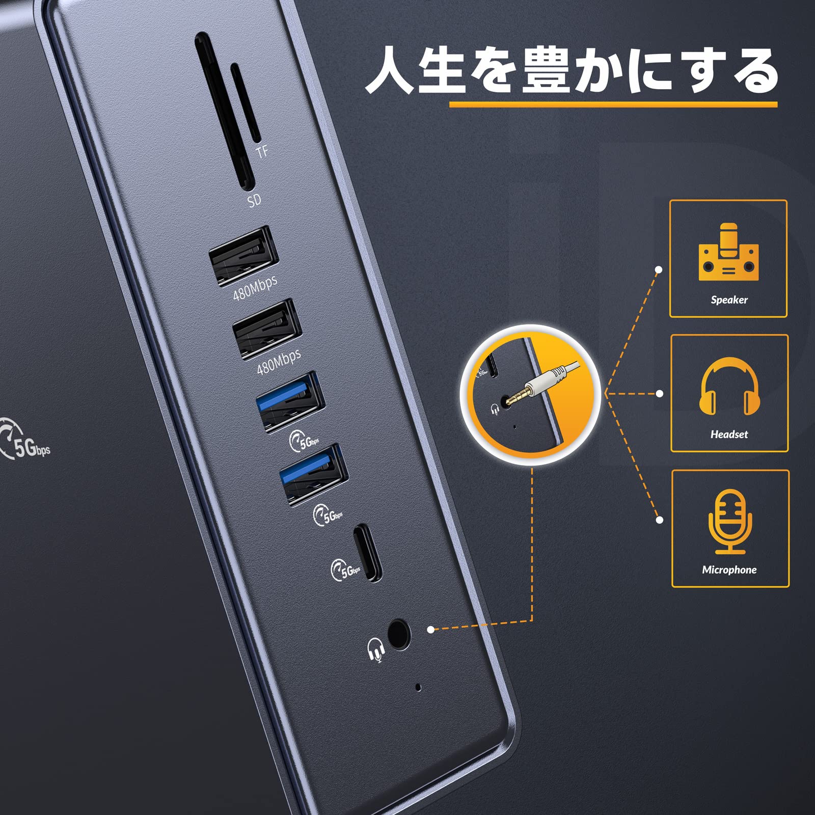 Amazon.co.jp: 15-in-1 USB C ドッキングステーション iDsonix Type-C
