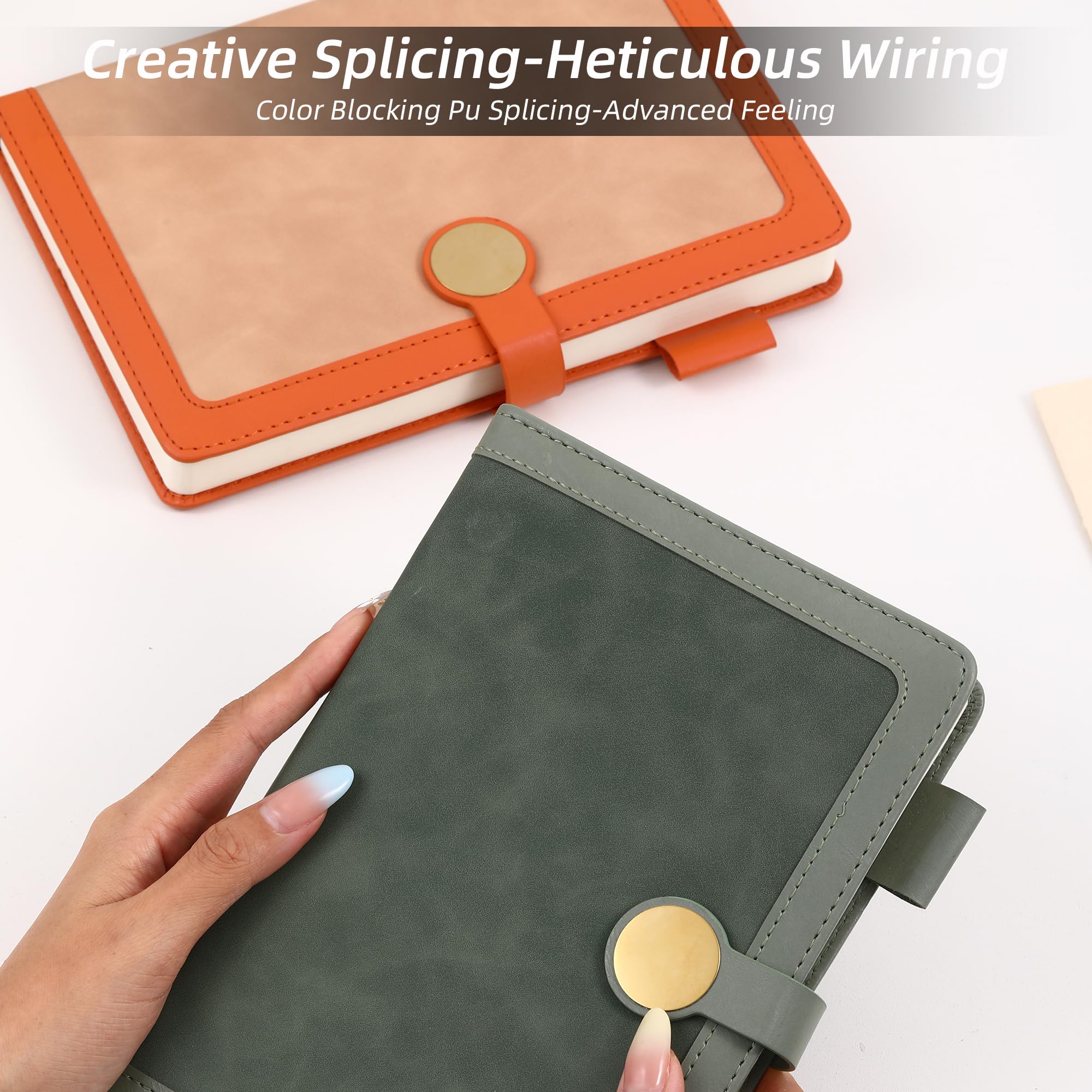 Taccuino personalizzato in pelle formato A5 con chiusura magnetica a righe, con copertina rigida, 360 pagine, diario giornaliero per uomini e donne, a righe, per lavoro, scrittura, prendere appunti