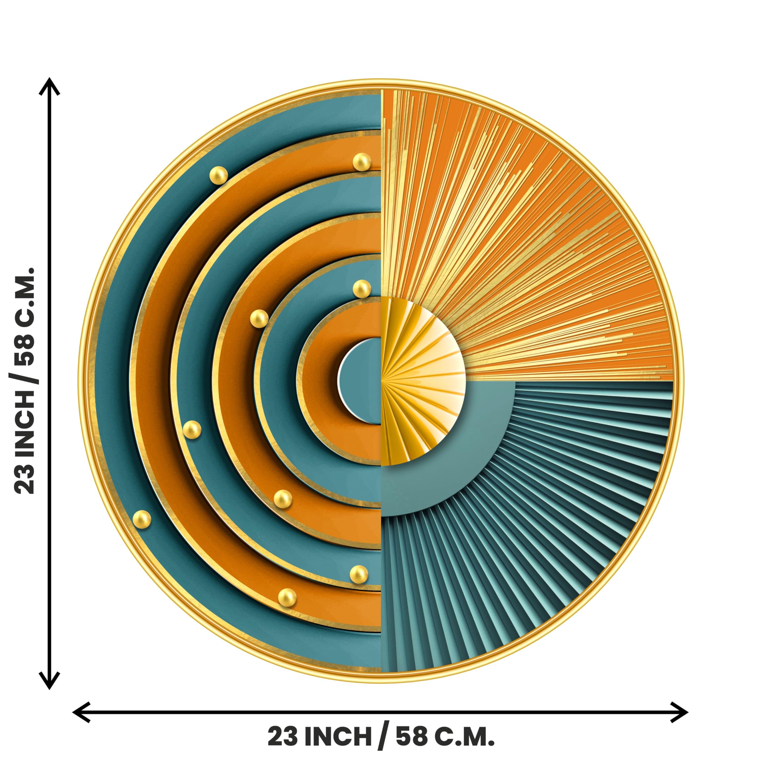 Livin'luxe paintings Abstract modern art Crystal Embedded High Gloss Mirror Finished Surface Golden Slim Frame 58 cm x 58 cm Large Size, For Home/Office/Hotel painting GR-15