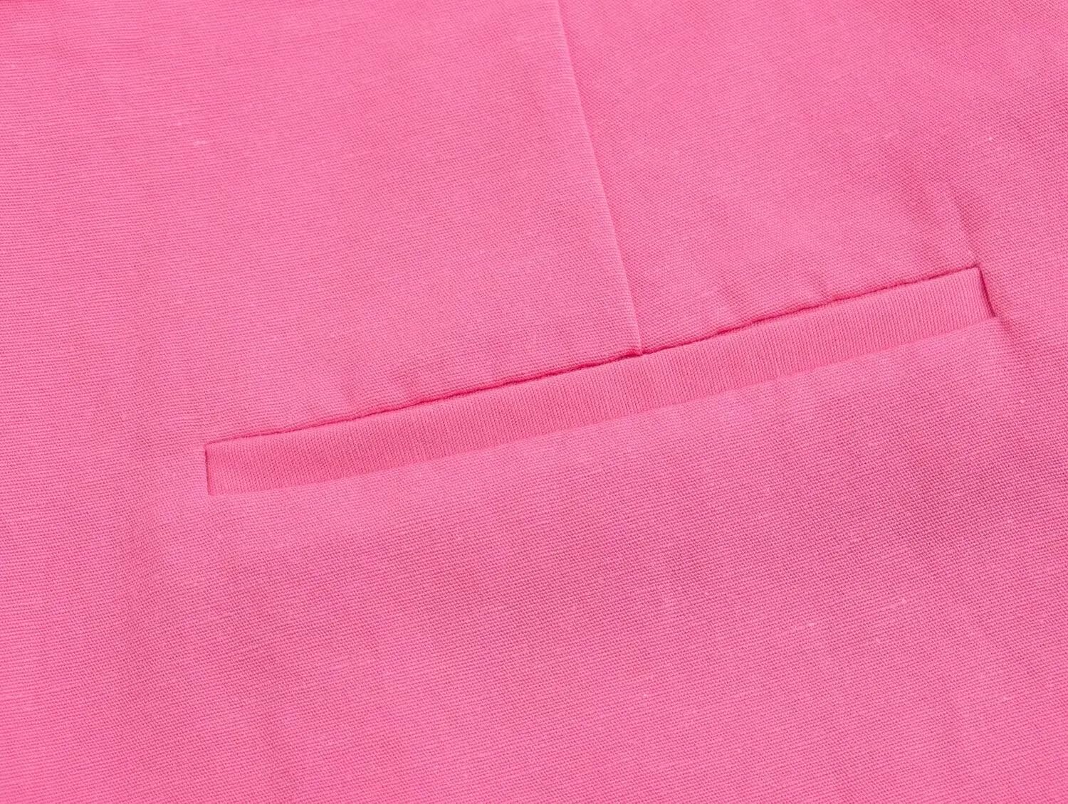 Pantalones cortos de cintura alta para mujer, color rosa, caqui, S