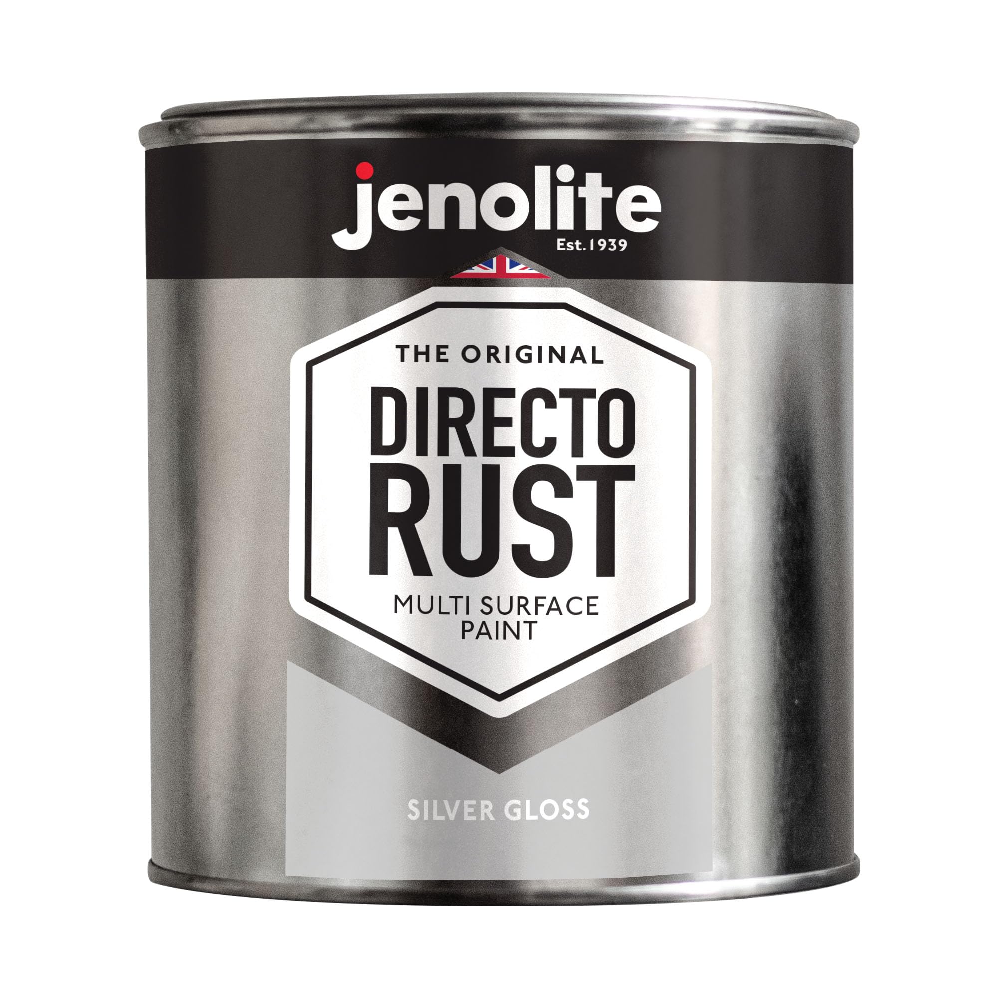 – JENOLITE Directorust Silver Paint - Apply Direct to Rust - Primer, Undercoat and Topcoat - Gloss - 1 Litre