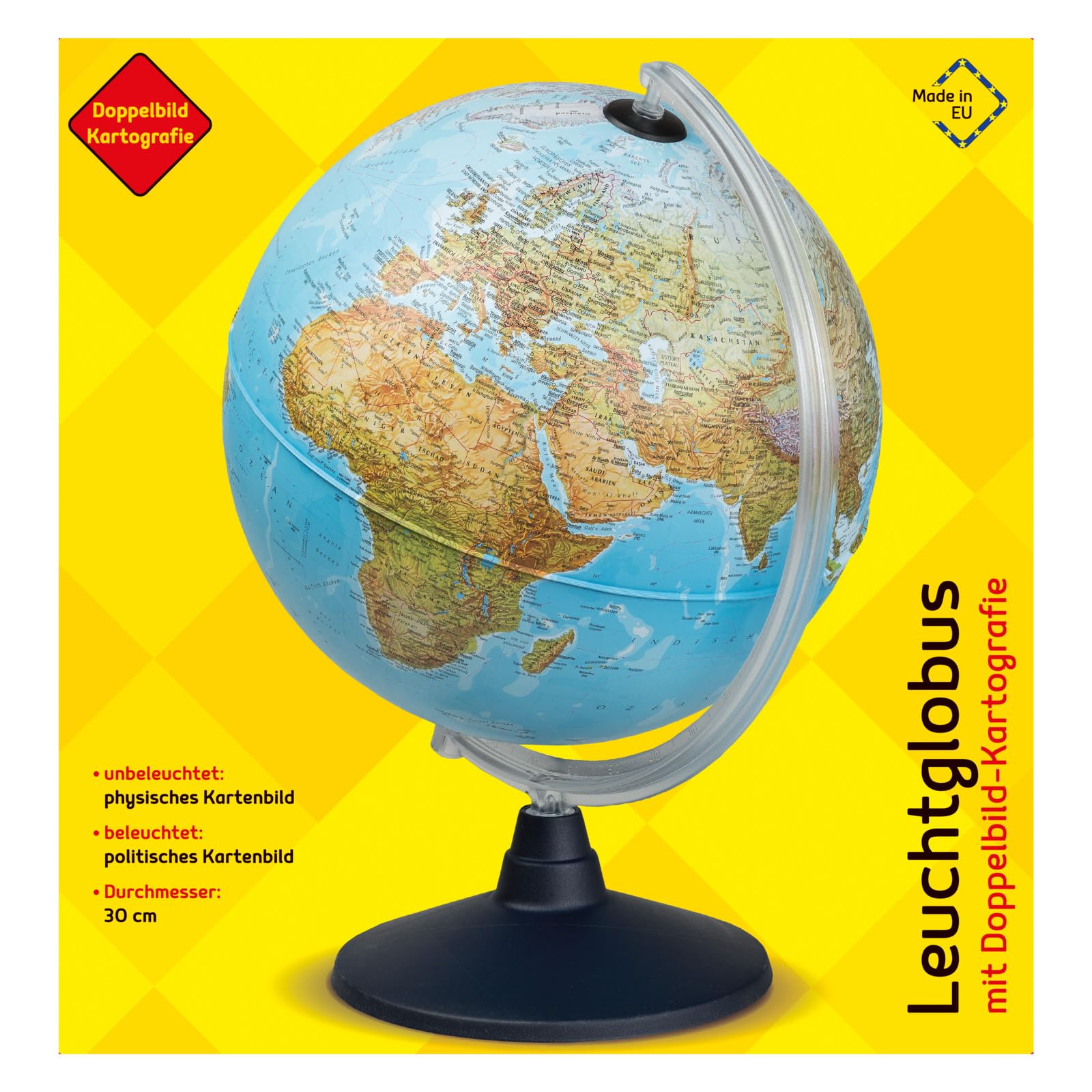 Globe Terrestre Lumineux Nova Rico 26 Cm - Violet - Texte En Espagnol - Fonction Lampe De Nuit - 10