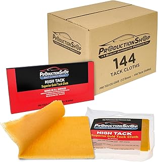 High Tack Superior Gold Tack Cloths, Case of 144 - Removes Dust Sanding Particles Cleans Surfaces, Wax & Silicone Free Anti-Static
