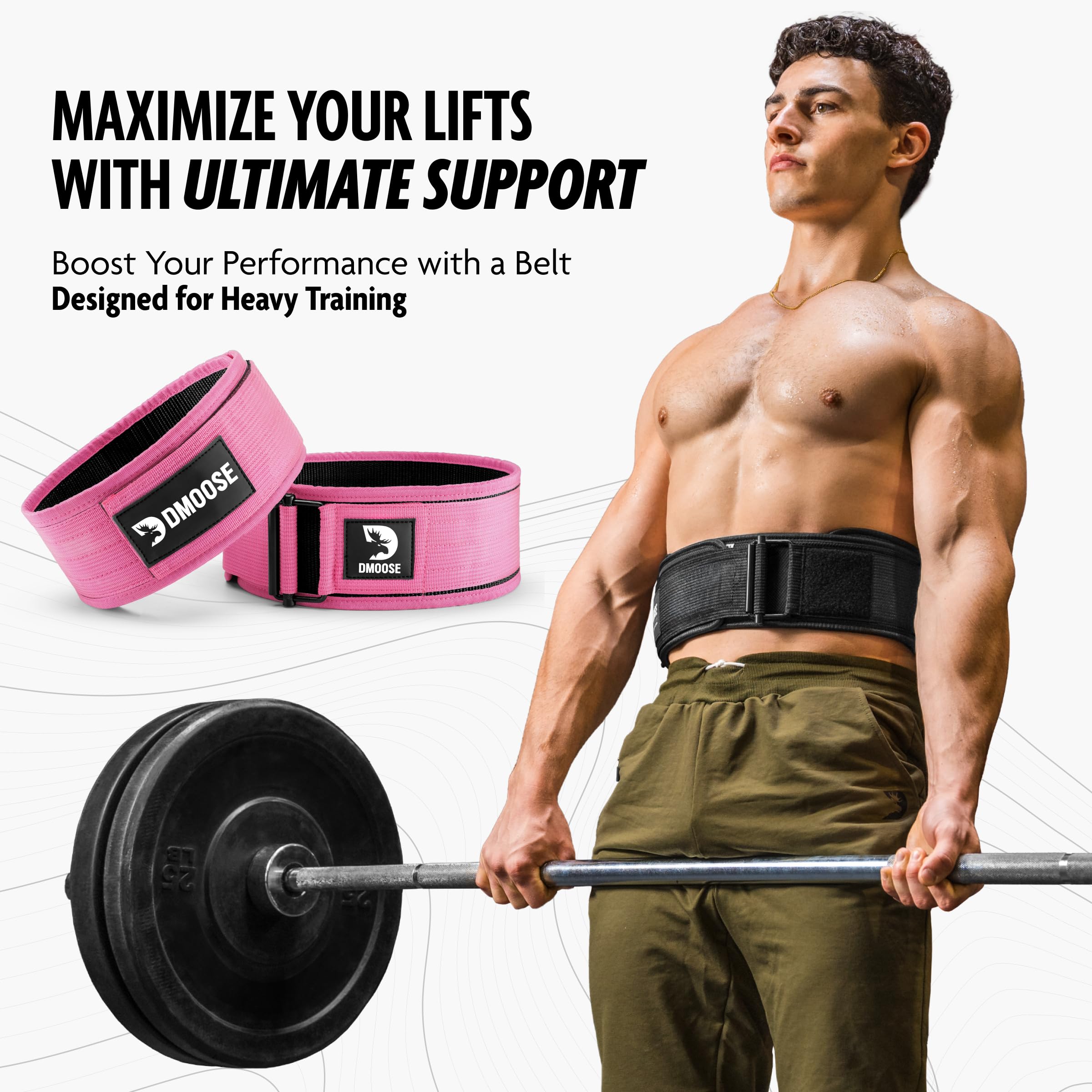 DMoose Auto Locking belt gym, Provides Lumbar Support & Stability, 4