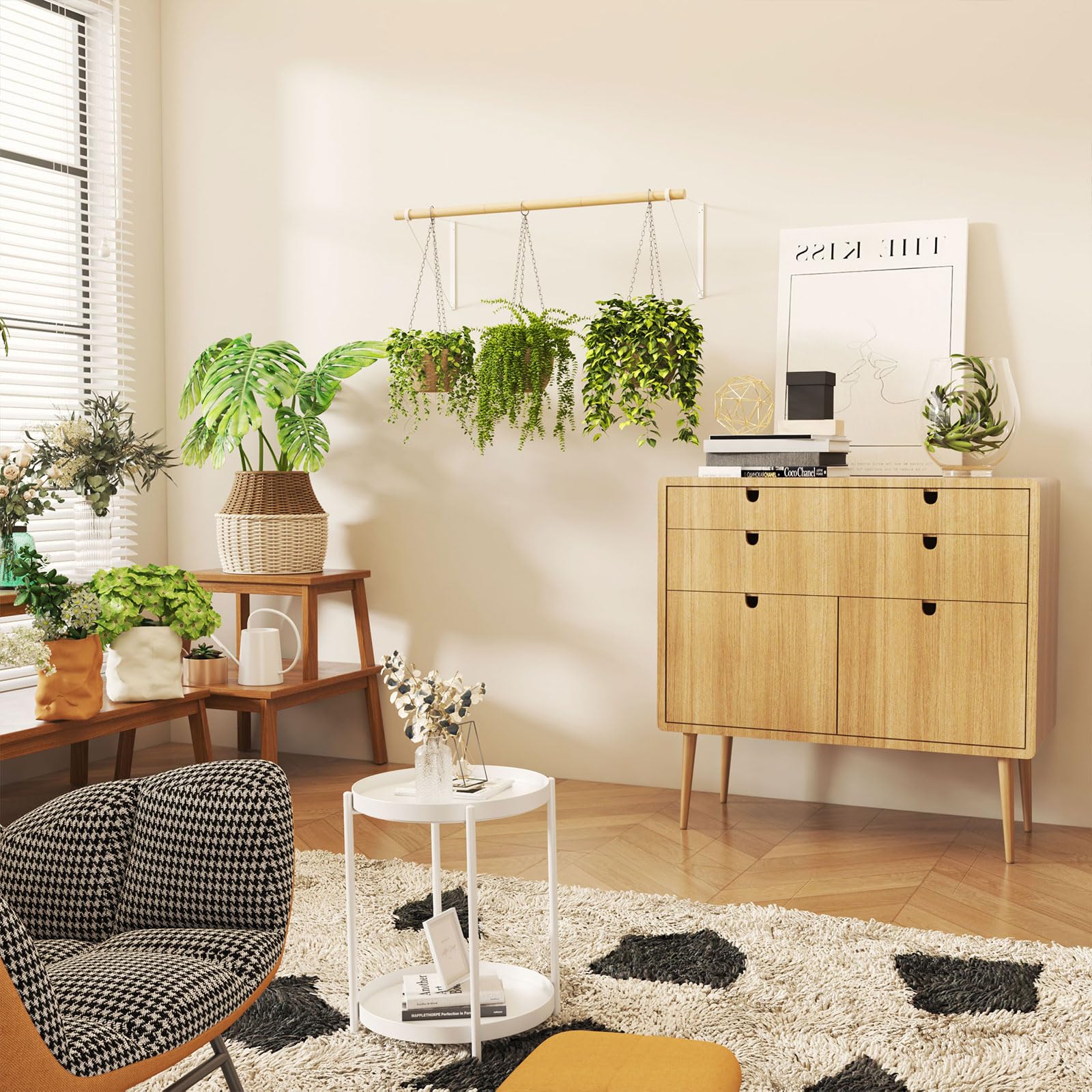 IBUYKE Appendiabiti da parete per armadio, barra per vestiti a muro in legno, mobile per corridoio in stile industriale, moderna barra per armadio, appendiabiti per ingresso, parete, porta, bagno