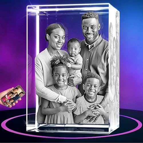 Miniatura 17 de ArtPix - Foto 3D de cristal de alta calidad, regalos para papá, mujeres, esposa, ella, abuelo, gran regalo personalizado con tu propia foto, grabado