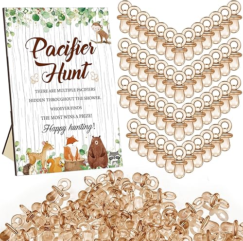 Miniatura 26 de Thyle 51 piezas Juego de Baby Shower "Ella es nuestra cereza del pastel" con búsqueda de chupetes rojos, incluye señal de búsqueda y 50 chupetes