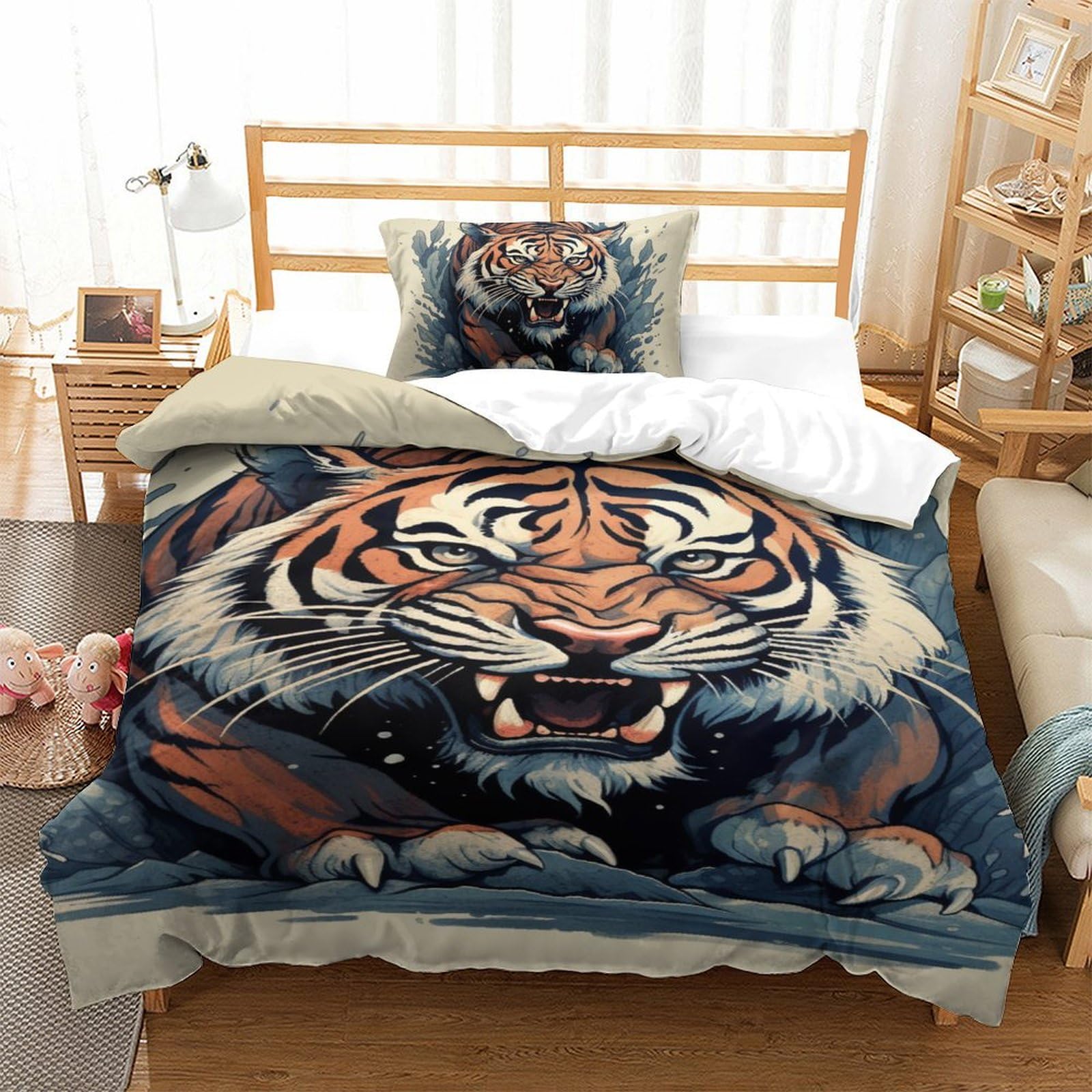 Parure de lit tigre respirante et douce pour une chambre sauvage