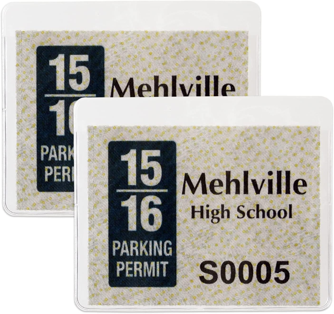 SmartSign (Pack of 2) Parking Permit Holder for Windshield | 3.375 x 4.062 inch Horizontal Holder for Car/Vehicle, Clear Vinyl, Front Stick Adhesive for Inside Window