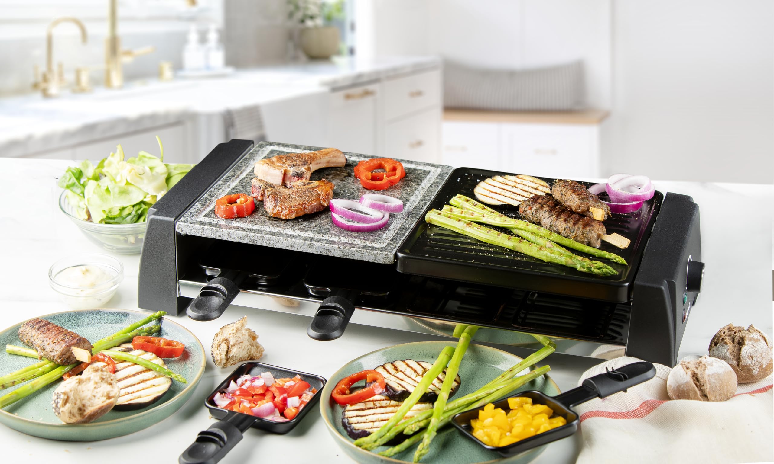 DOMO DO9190G grill raclette/kamienny, tworzywo sztuczne, 8
