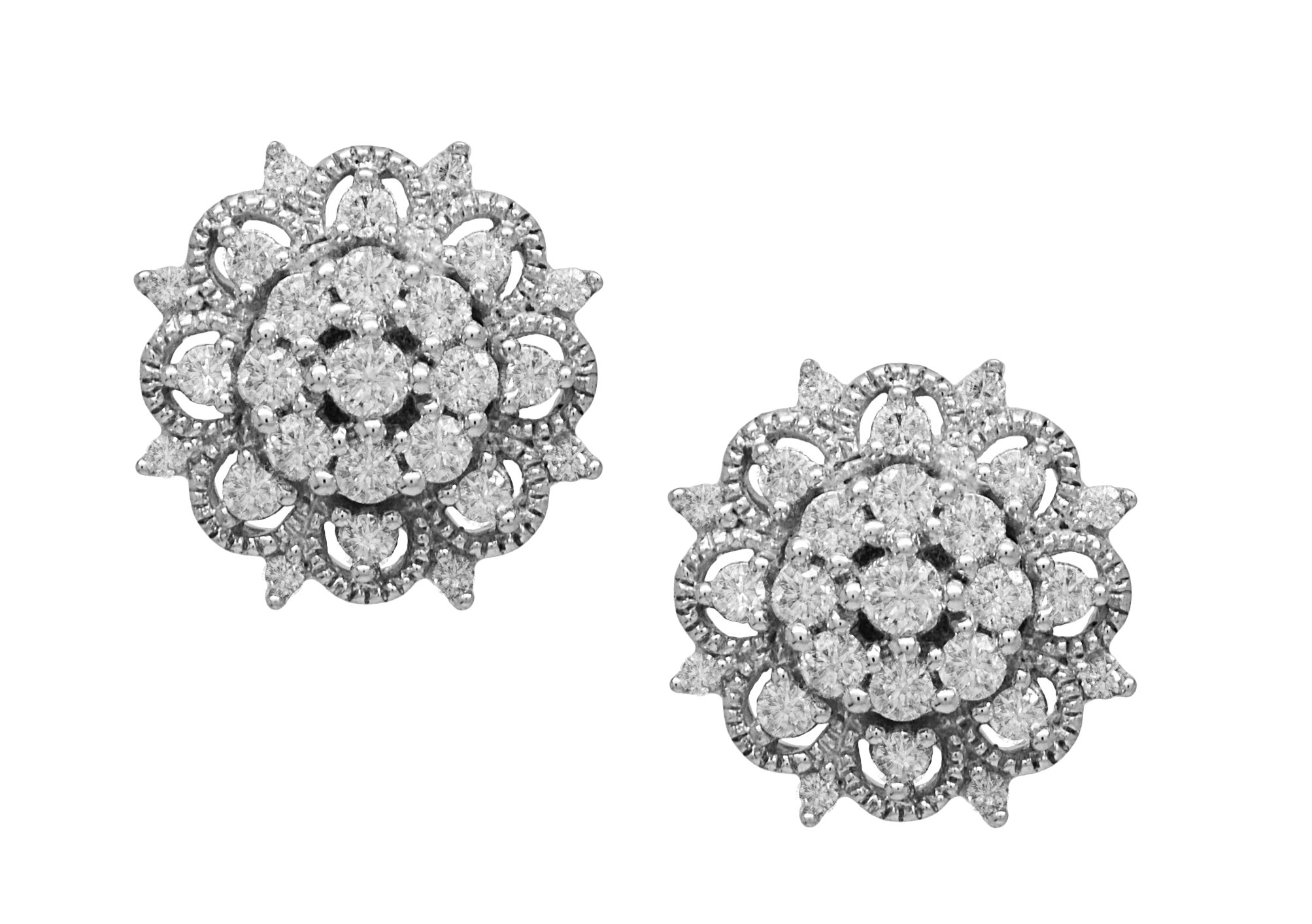 AFJewels 14k White Gold 0.50 Cttw Diamond Stud Earrings