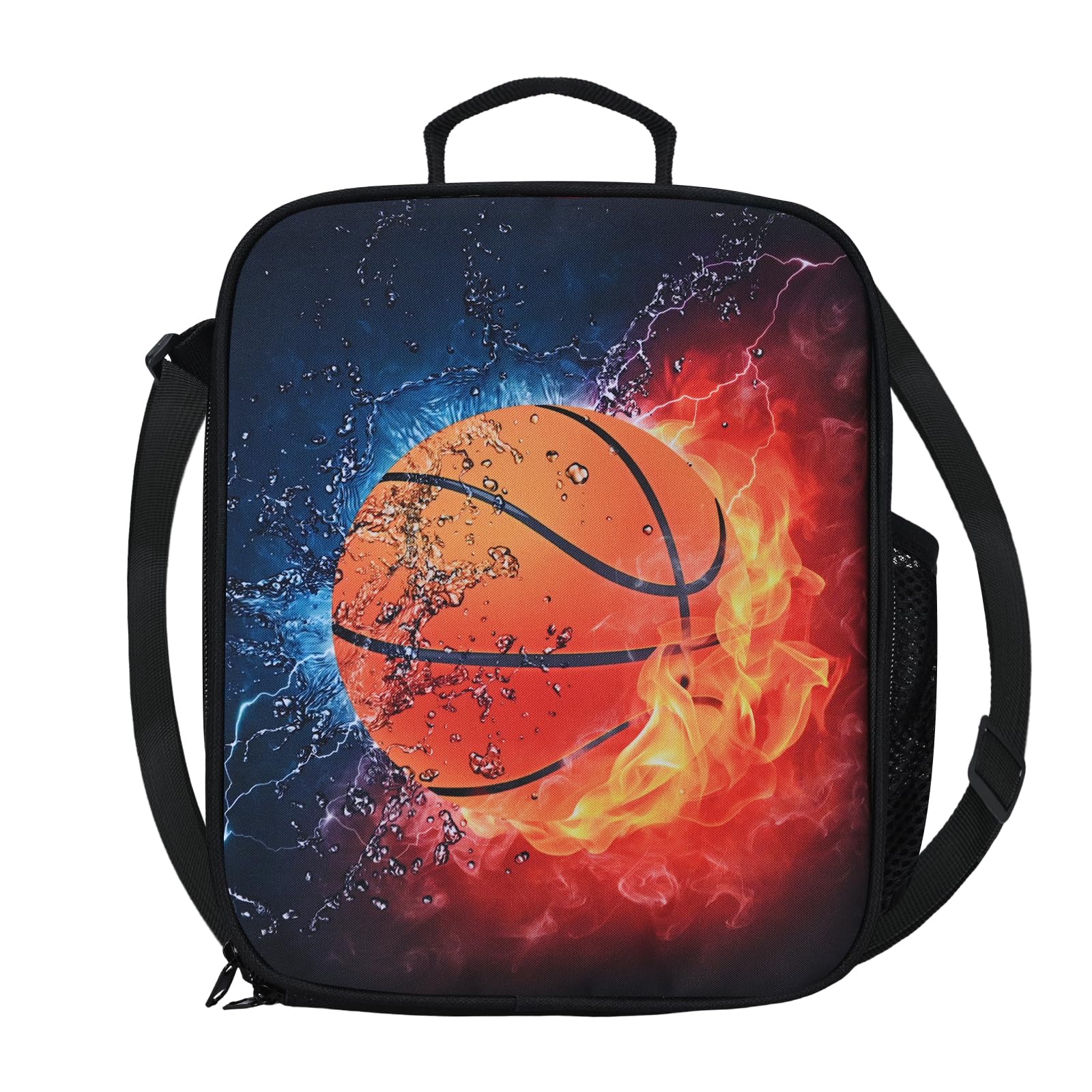 Lunch Box Bag Insulated Lunch Bag for School Work Picnic Football Sport Tote Lunch Box Containers Cooler Bags (Basketball001)