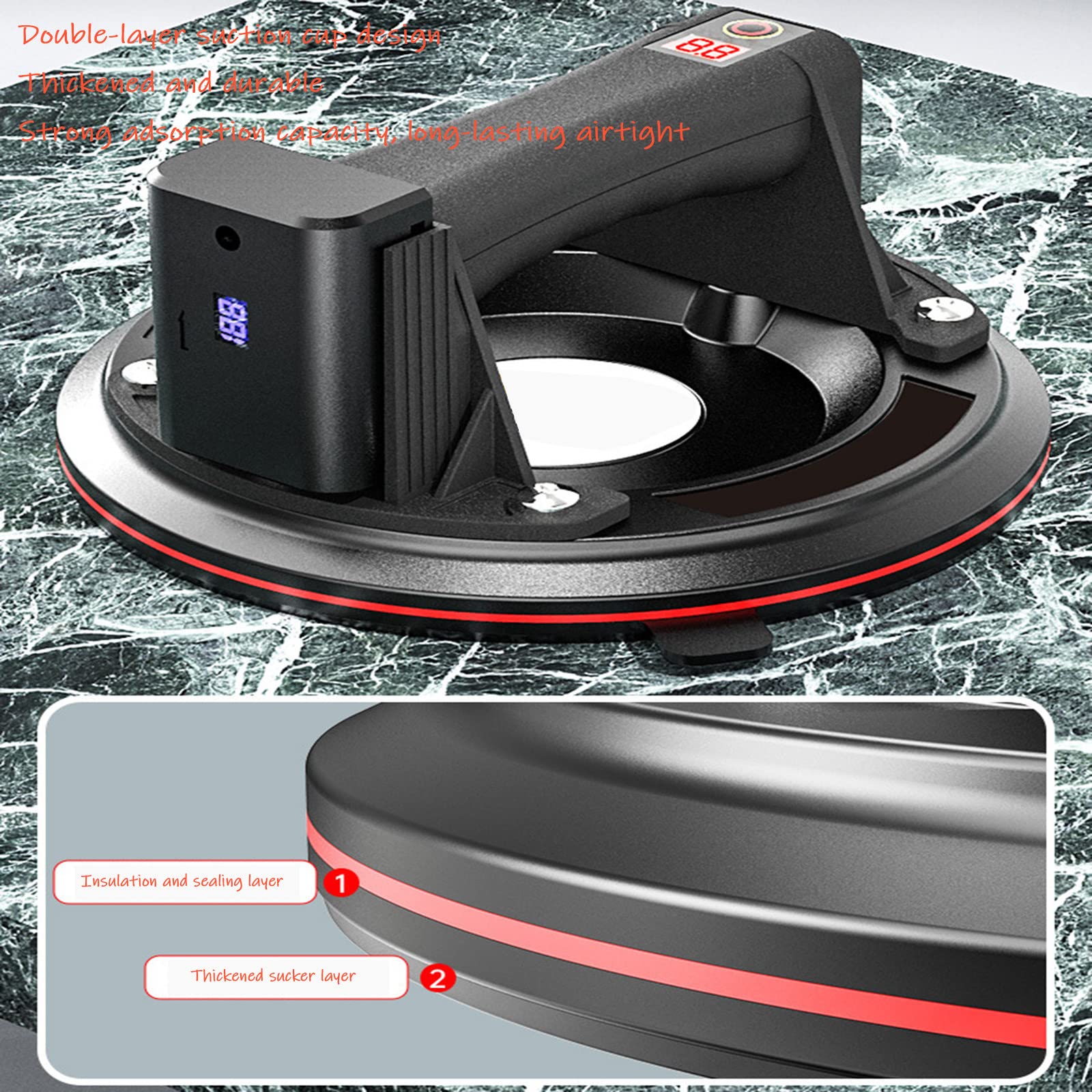 Bomba de AIRE de vacío de 8 pulgadas, suministro de AIRE automático, Extractor de Ventosa eléctrica, Ventosa eléctrica, mantenimiento de presión Inteligente, pantalla Digital, Color Rojo