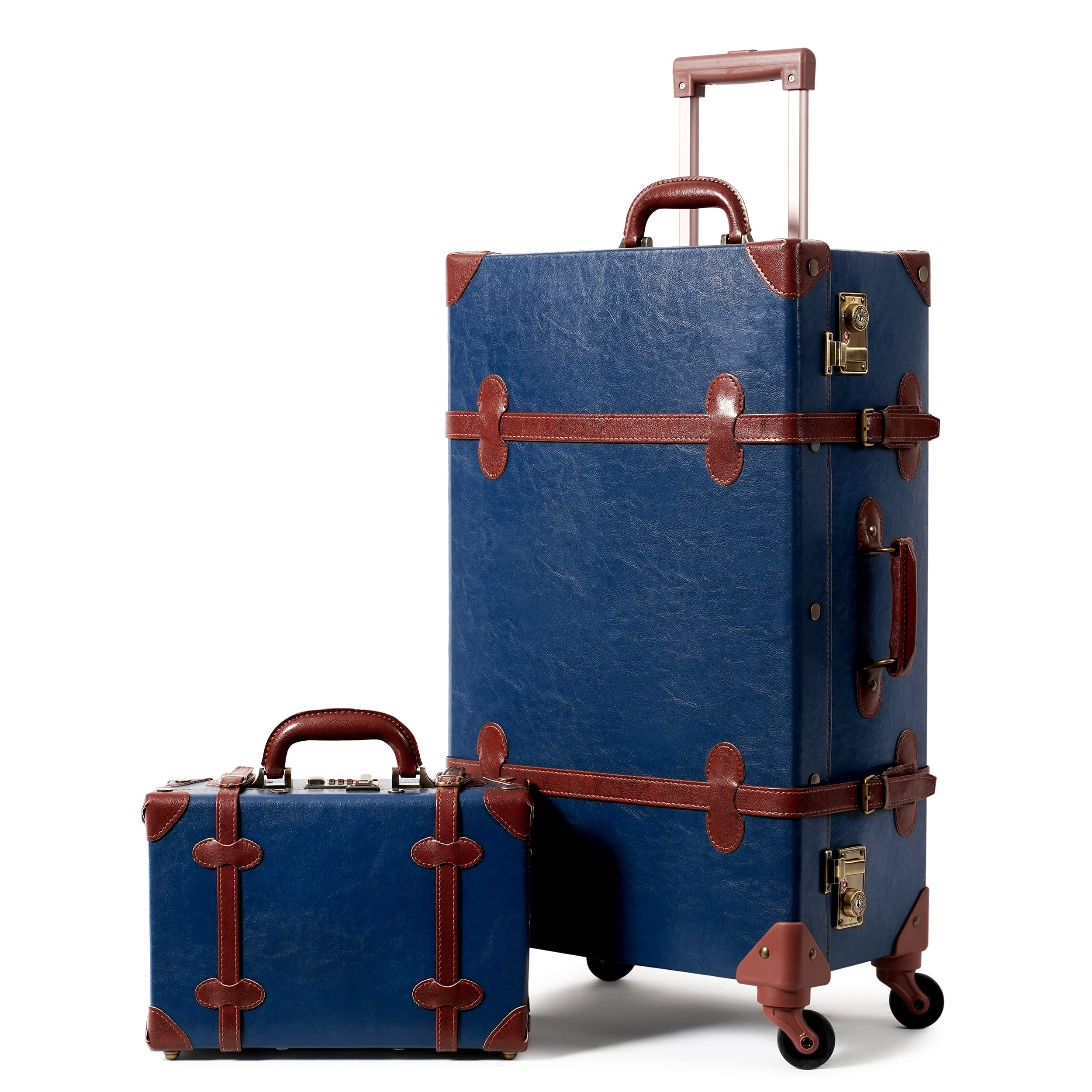 Buy Vintage Hard Shell Luggage Set with Spinner Wheels and TSA Lock
