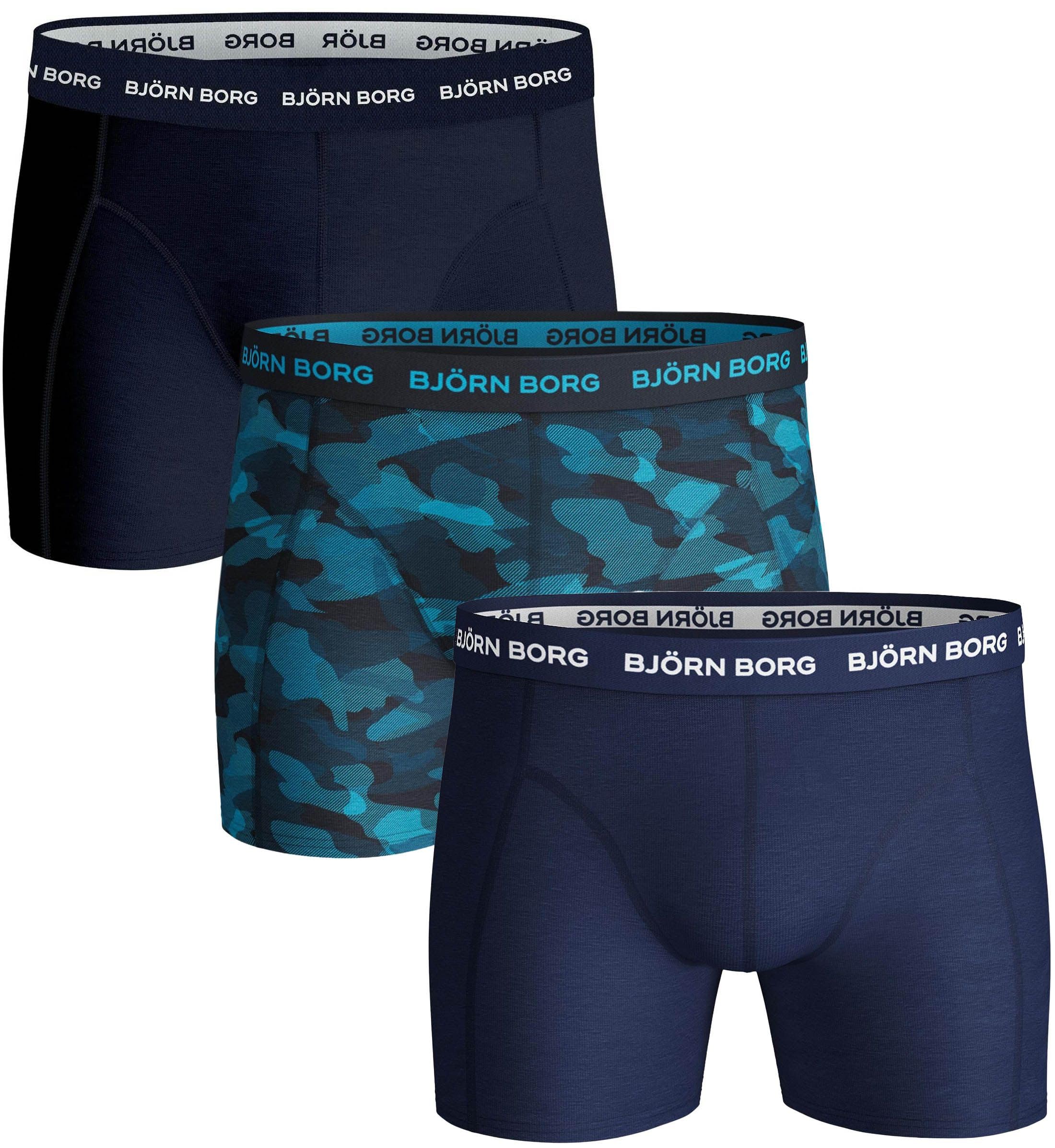 Bjorn Borg Men's Ass9 3 Pack Perfect Line Cotton Stretch Boxer