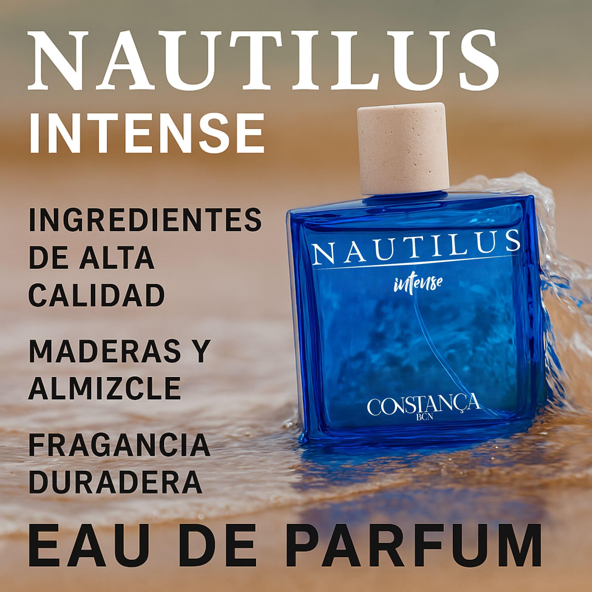 NAUTILUS INTENSE Perfume Hombre Artesanal 100 ml Eau de Parfum Natural Spray con Notas Marinas y Ozónicas Larga Duración Con Ámbar y Almizcle