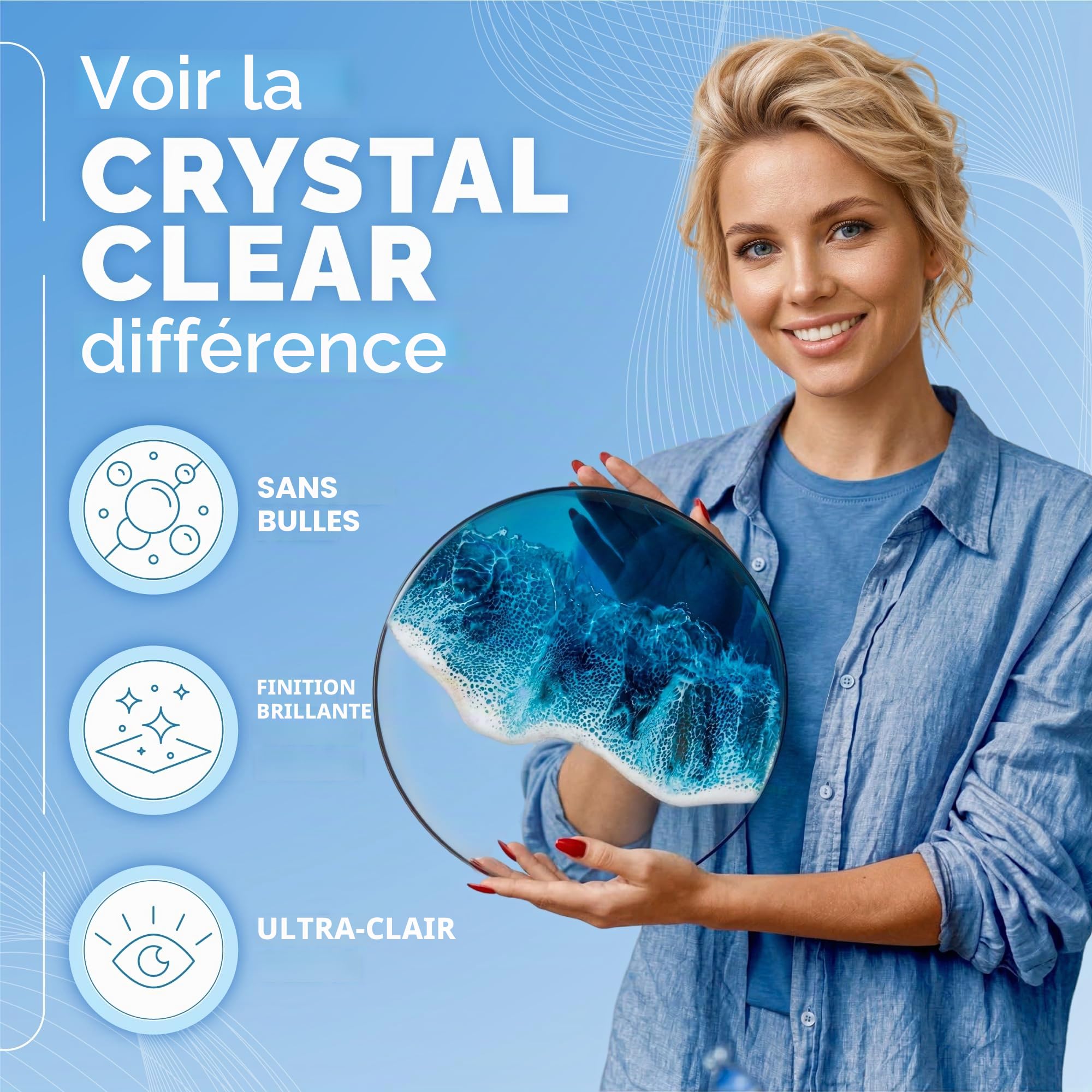 CRAFT RESIN 2L Epoxy Resine avec Pompes – Kit Complet Resine Epoxy Transparente pour Bois, Art, Bijoux, Dessous de Verre – Résine Epoxy Alimentaire à Faible Viscosité pour Débutants & Pros