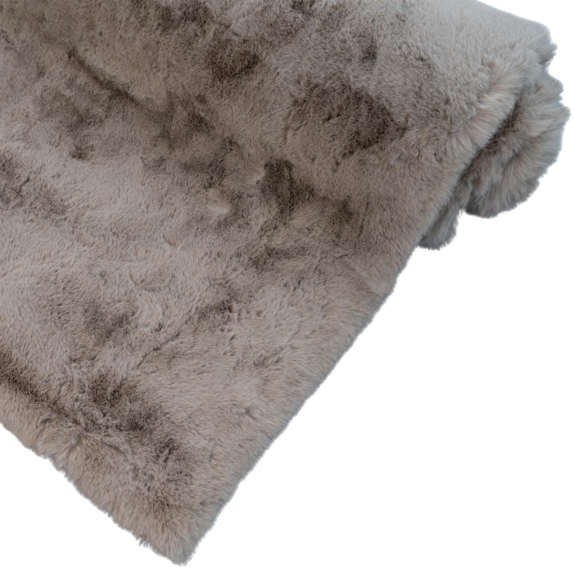 Heaven Fellteppich 230x340 Taupe Teppich Supersoft 50 mm Höhe Soft weich Hasenfell Imitat beige braun Wohnzimmerteppich Kinderzimmerteppich Küchenteppich Flurteppich
