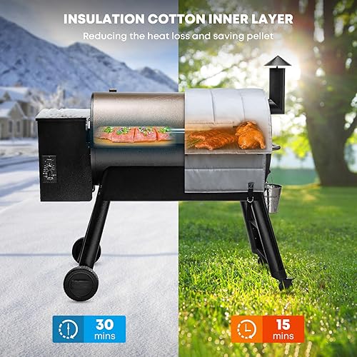 Miniatura 4 de Stanbroil Manta aislante para parrilla Traeger 34 Series y Texas Grill, mantiene un mejor control de temperatura, usa menos combustible y pellets