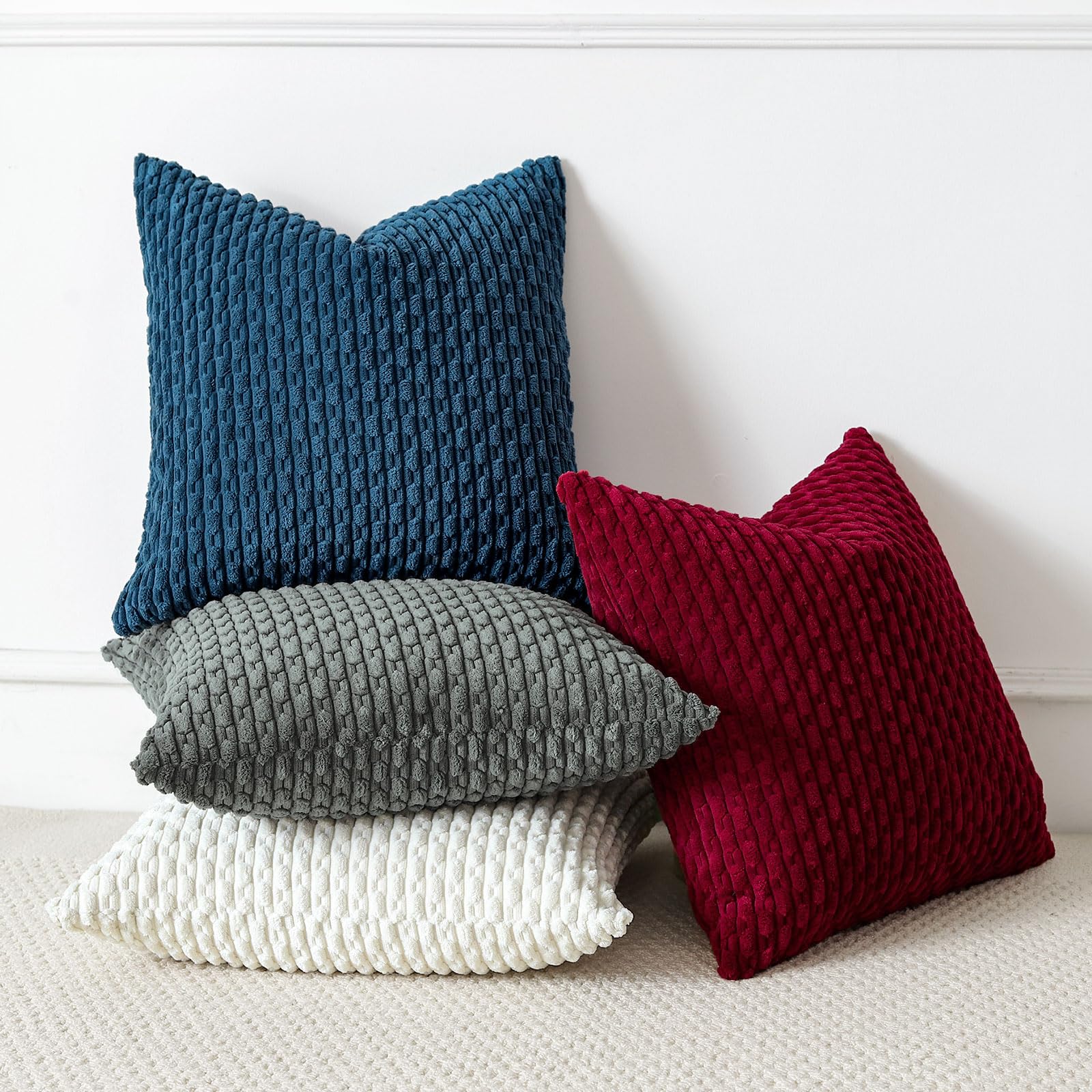 Lot De 2 Housses De Coussin Décoratives En Velours Côtelé Pour La