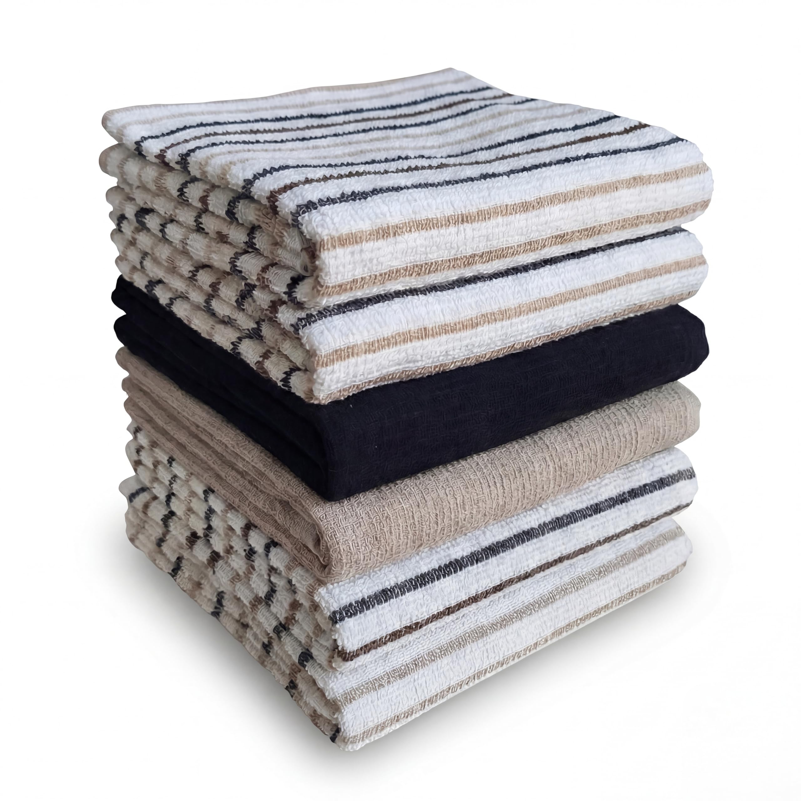 Set di 4 strofinacci 100% cotone - 35 x 35 cm - Morbidi e assorbenti - Riutilizzabili e lavabili in lavatrice - Beige | Leroy Merlin