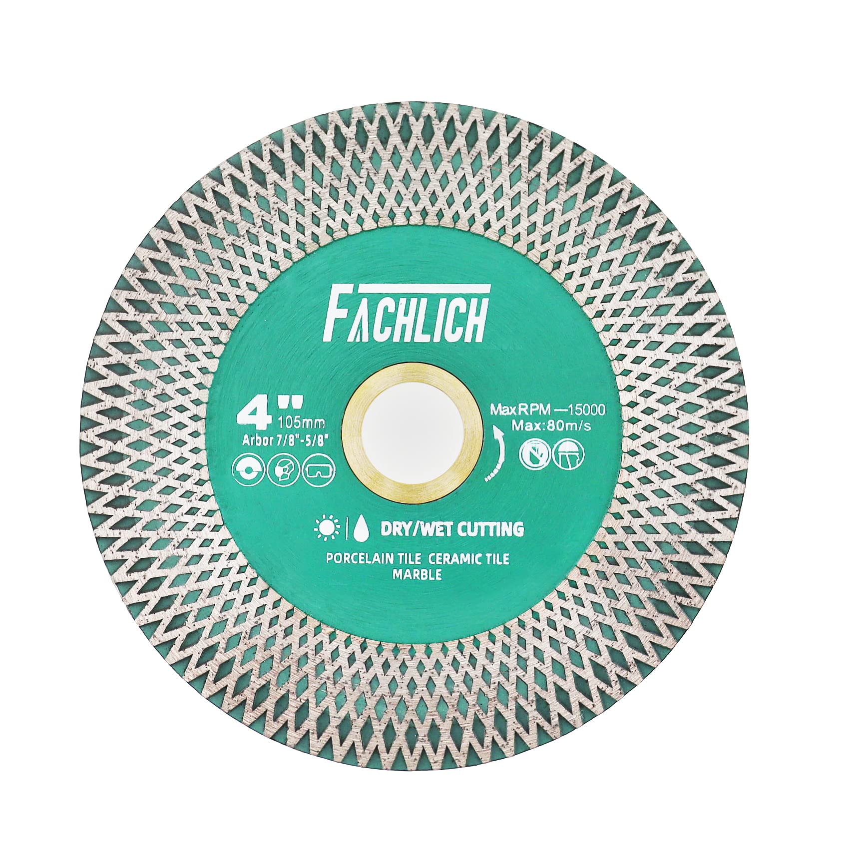 FACHLICH Tile Saw Blade 4" Diamond Blade 105mm for Cutting and Grinding Ceramic Tile Porcelain Marble Granite