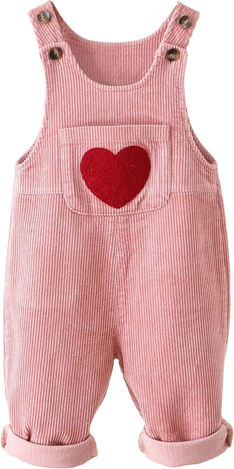 Happy Cherry Corduroy Dungarees Baby Overalls Cotton Button Suspender Loose Jumpsuit Trousers Girls Boys
