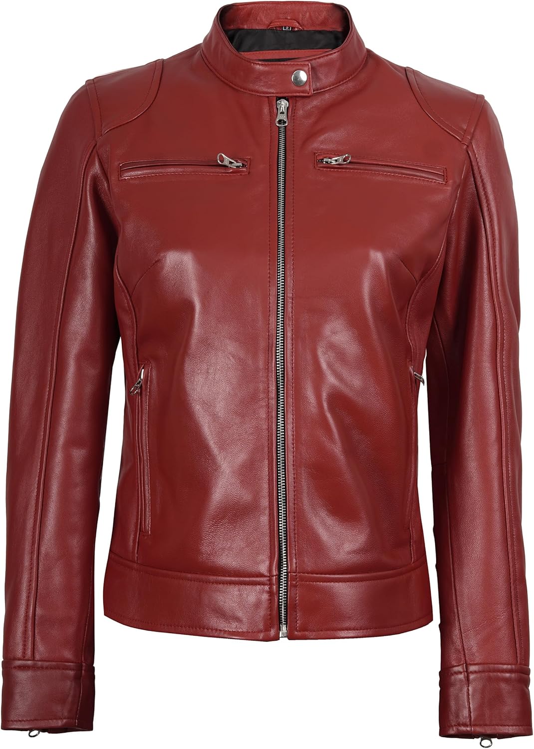 Blingsoul Real Leather Jacket Women - Cafe Racer Style Womens Leather Jackets - Image 3