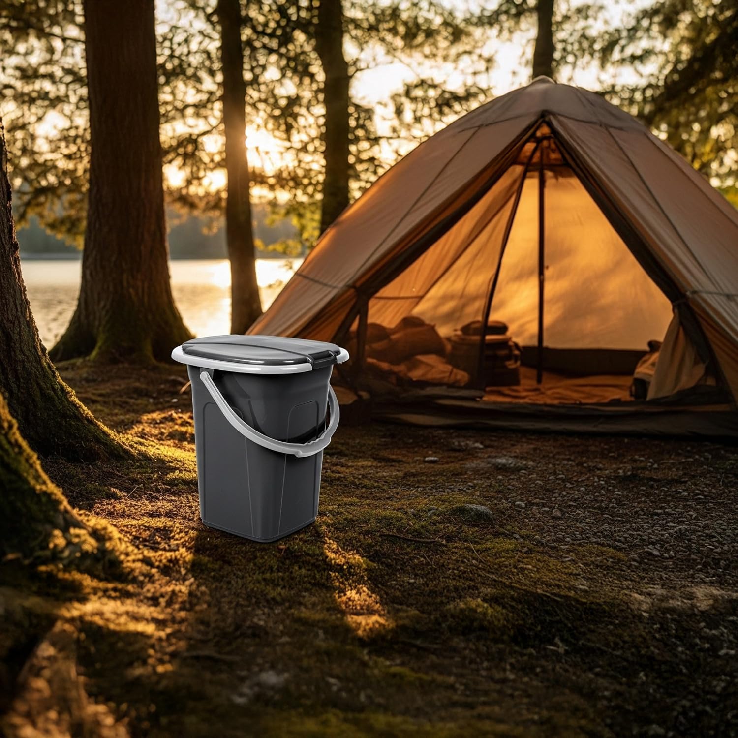 Green Blue GB320 Toilette Touristique foncé Toilette de Camping 19L Mobile Toilette de Voyage
