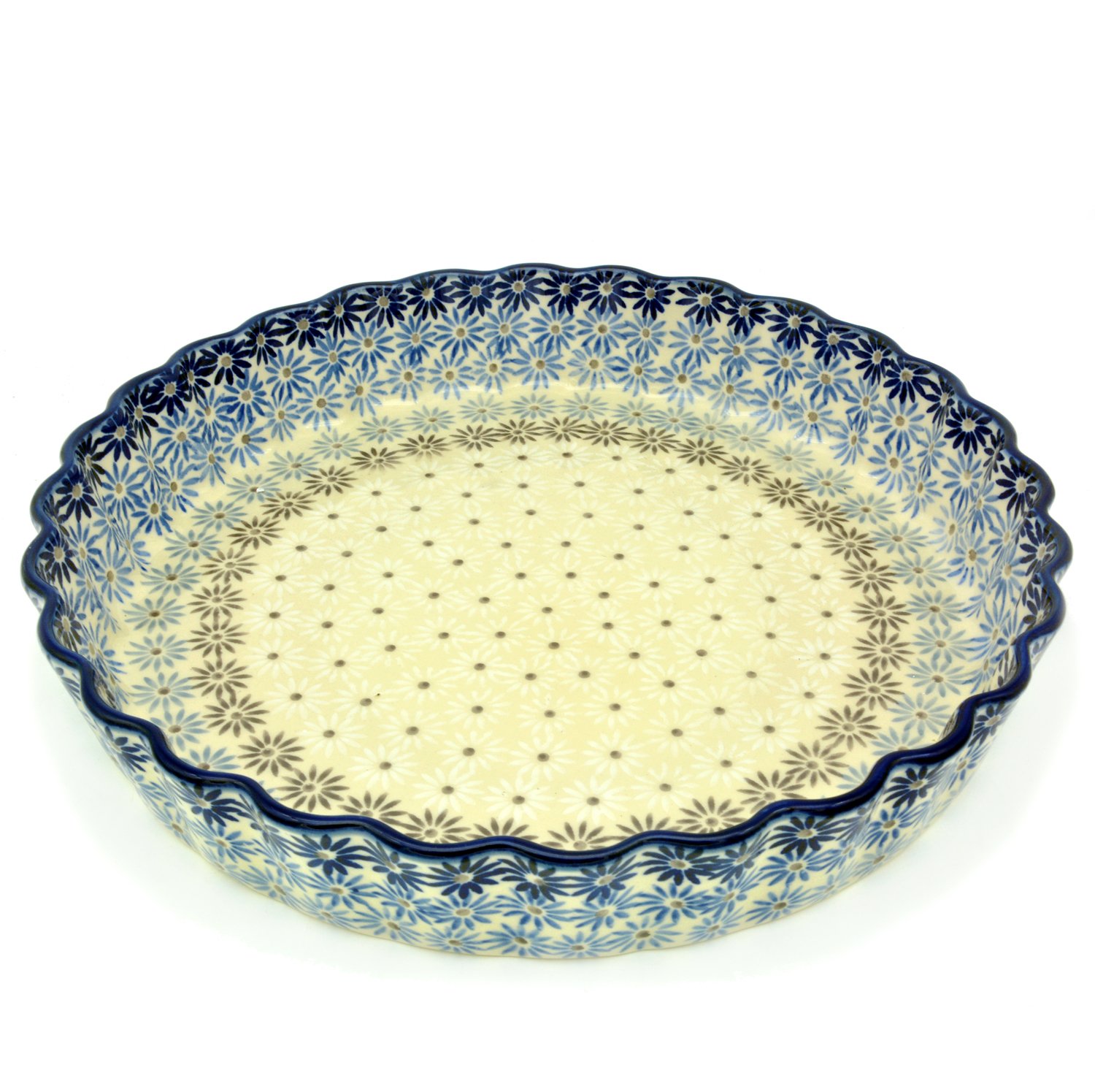 Bunzlauer keramik Tarte- oder Quicheform 26,5 cm (Dekor Astern)