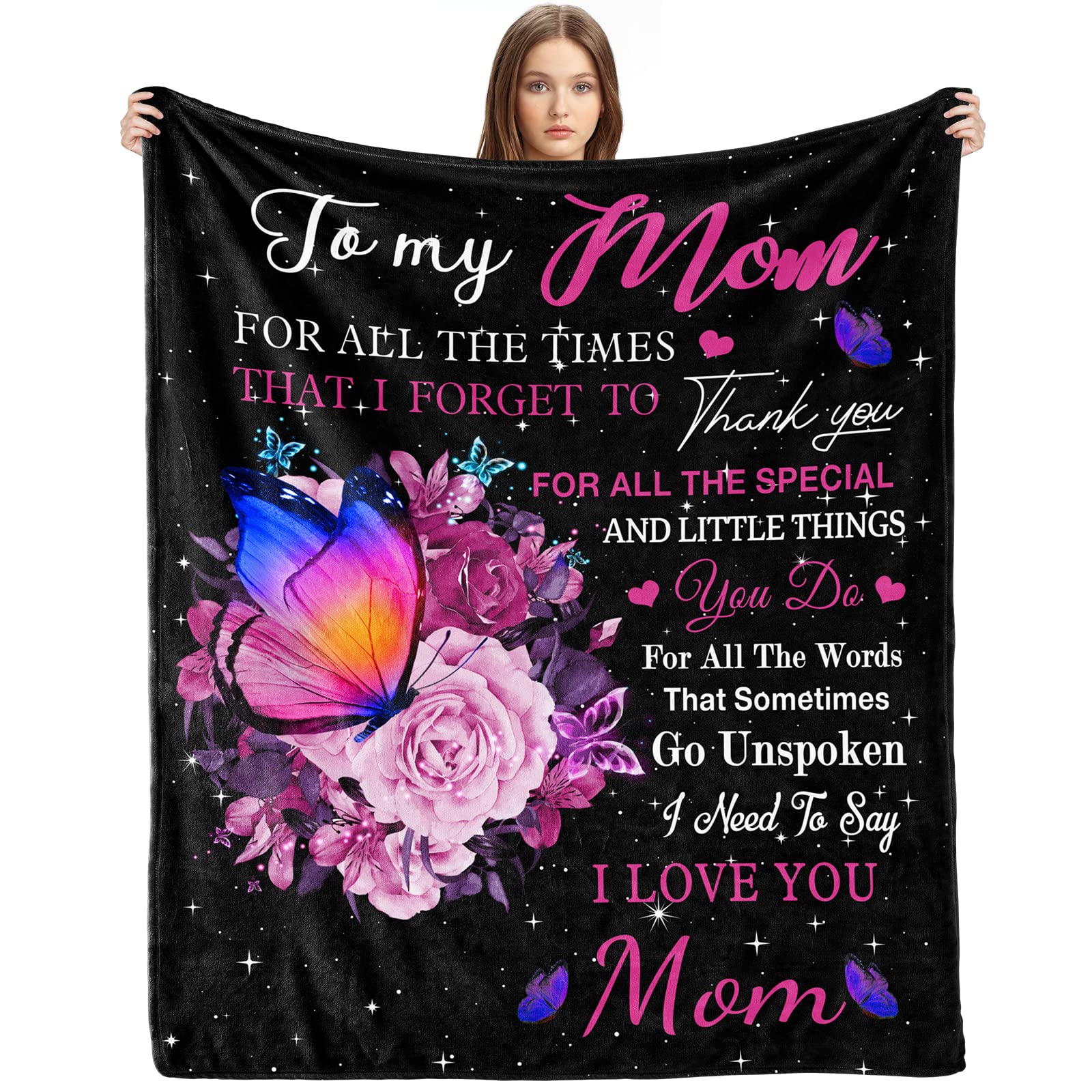 BMPUDERY Mothers Day for Gifts Mom Gifts to My mom Blanket from Daughter Son Birthday Mothers Day Valentine's Christmas for Women Presents Throw