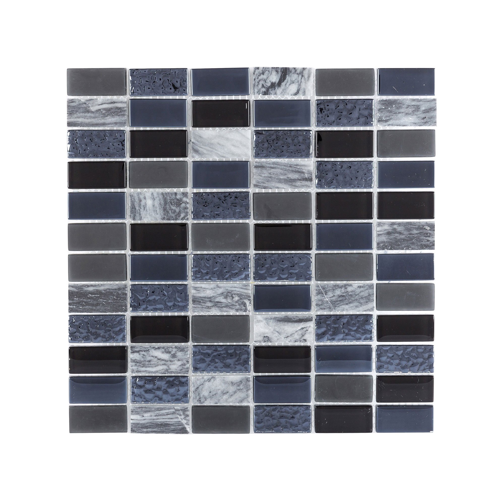 The Bath People Dark Pewter Linear Mosaic 300 X 300Mm