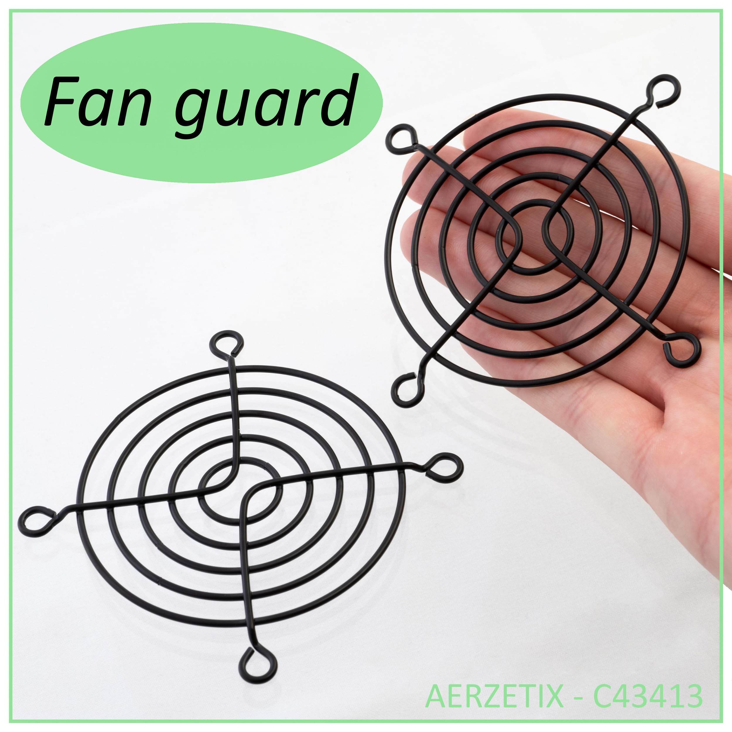Aerzetix: 4X Griglia di Protezione Nero 70x70mm Ventilazione per Ventola della Computer PC C43413