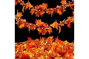 Fall Decor Fall Decorations for Home 50 Orange Bulbs Connectable Garland