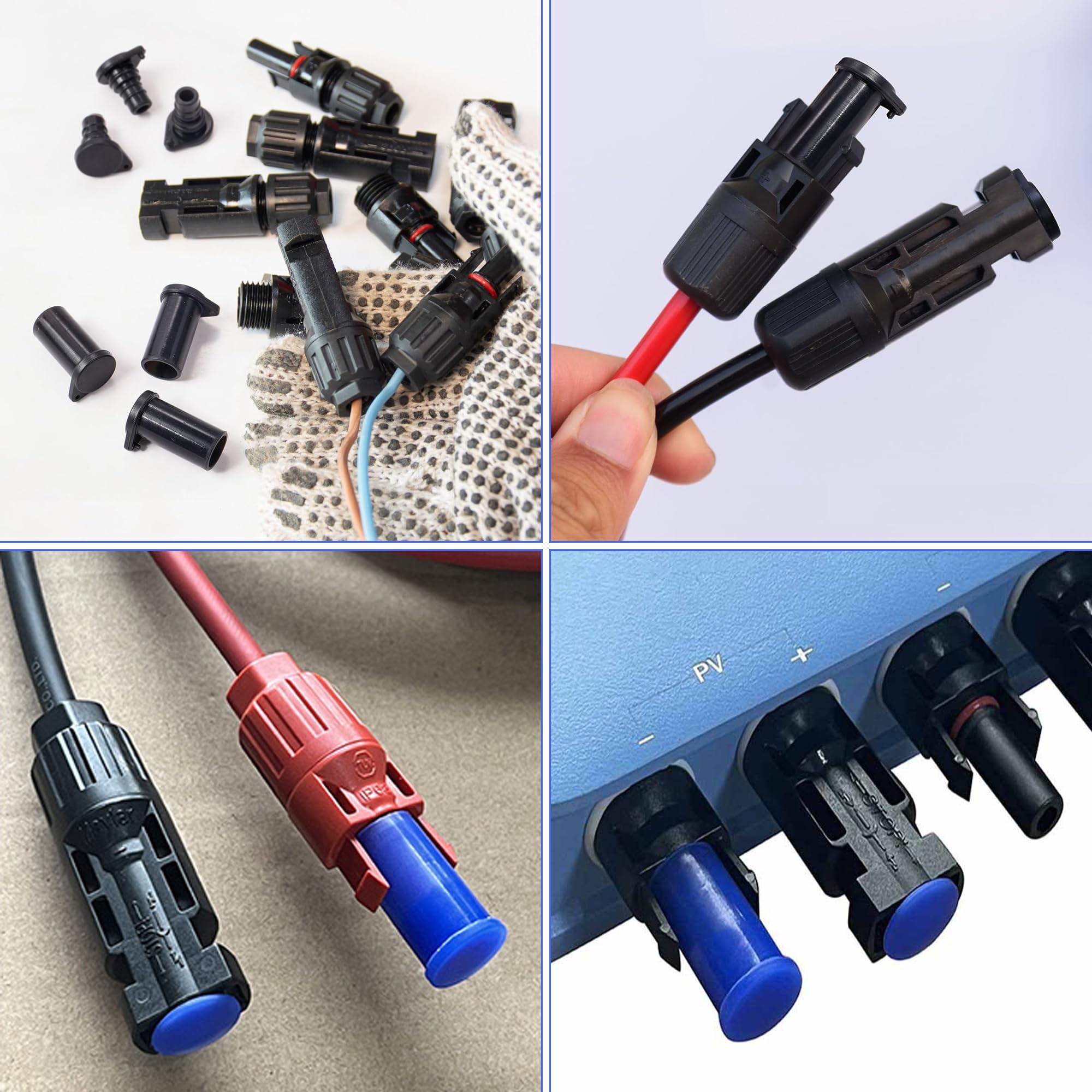 Produktbild von MEISO Solar-Anschlusskappen – 10 Paar, Wetterfest, Staubdicht, Für MC4-Stecker, Männlich/weiblich