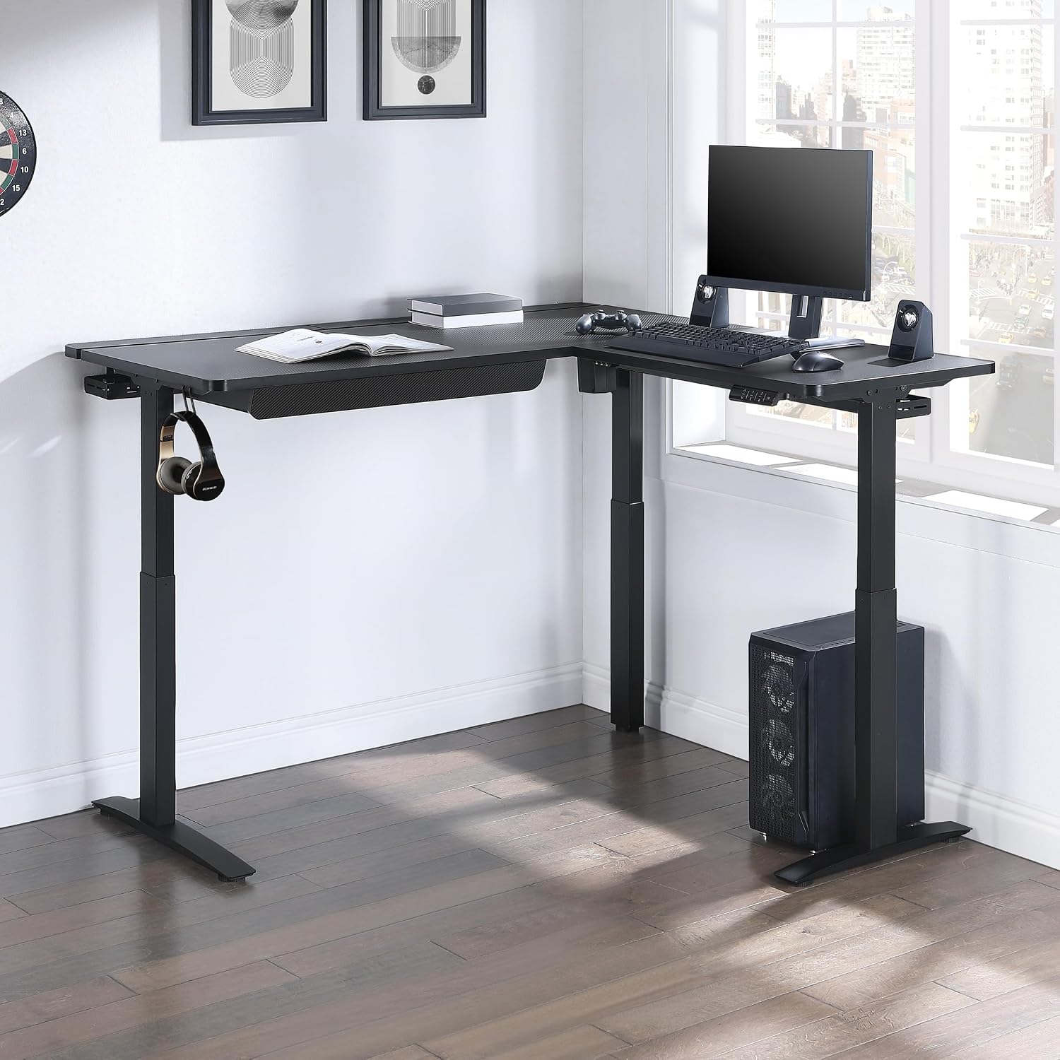 Computer Kilo Image OSP Home Furnishings Kilo Battlestation Electric Height Adjustable L ...